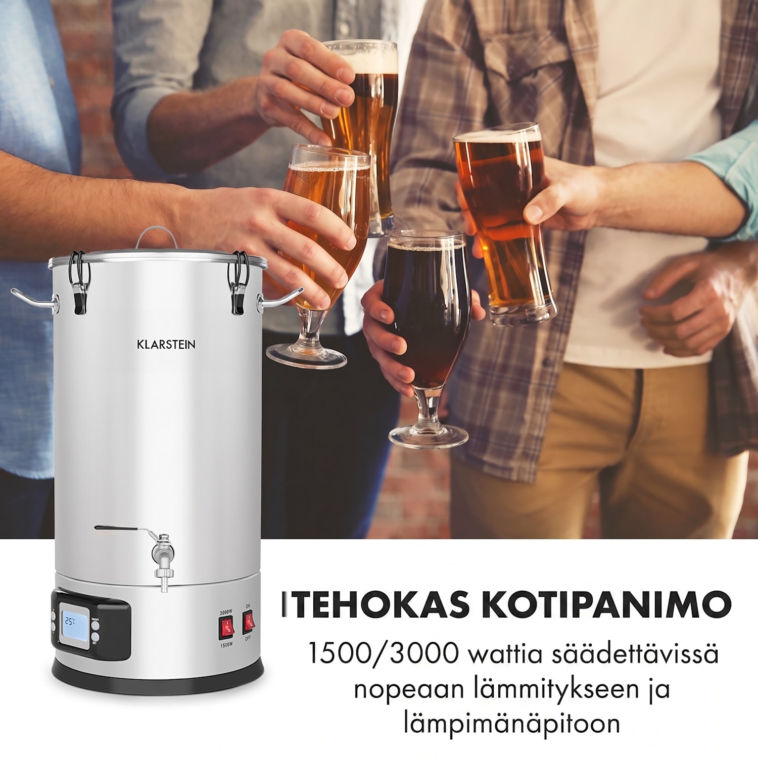 Maischfest -mäskikattila 5 osaa 1500/3000W 35 l LCD ruostumaton teräs 35 L
