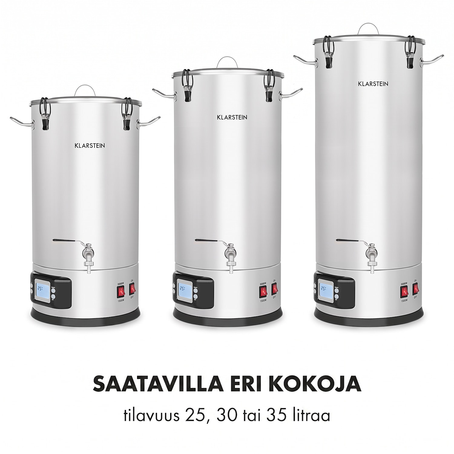 Maischfest -mäskikattila 5 osaa 1500/3000W 35 l LCD ruostumaton teräs 35 L