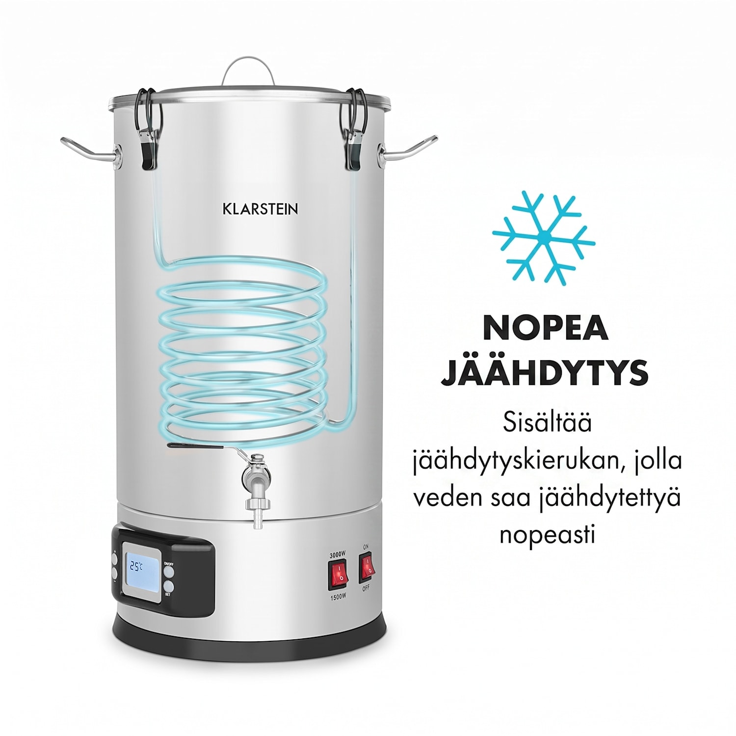 Maischfest -mäskikattila 5 osaa 1500/3000W 35 l LCD ruostumaton teräs 35 L