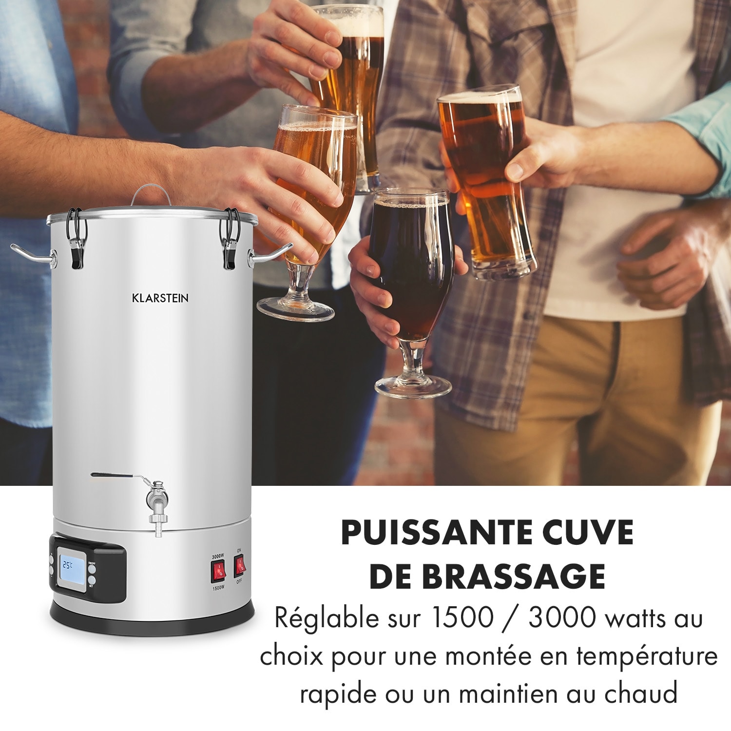 Maischfest Cuve de brassage bière 35 litres 1500W / 3000W inox 35 L