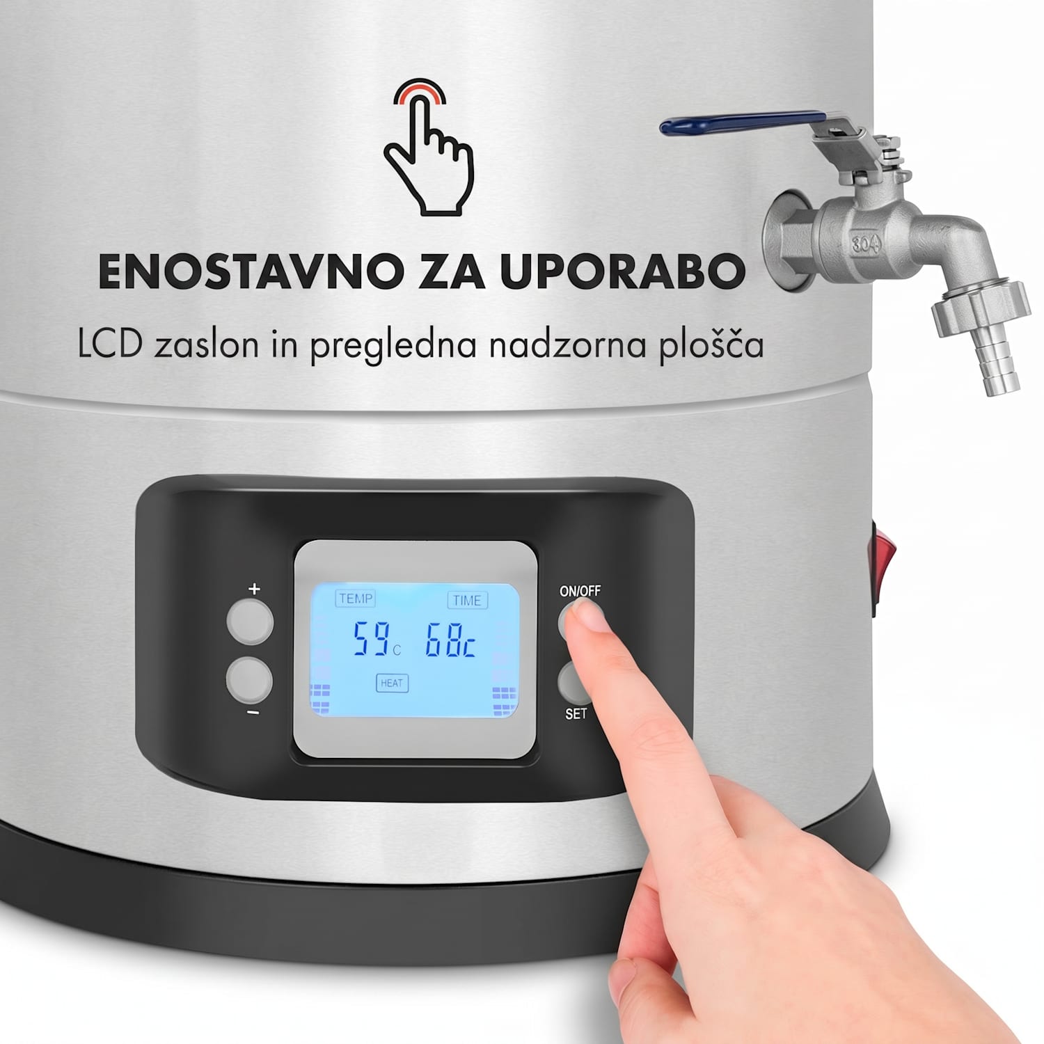 Maischfest, kotel za slad, 5 delni, 1500/3000 W, 35 l, LCD, plemenito jeklo 35 L