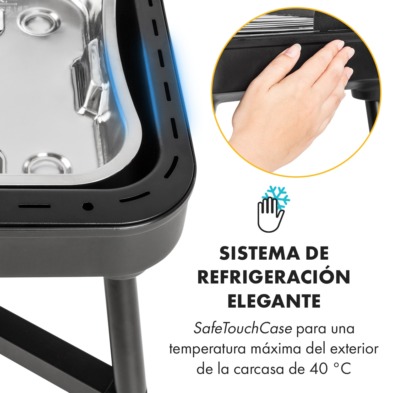 Grillkern Parrilla eléctrica 1900+800 W Elemento calefactor doble ReflectorBoost 