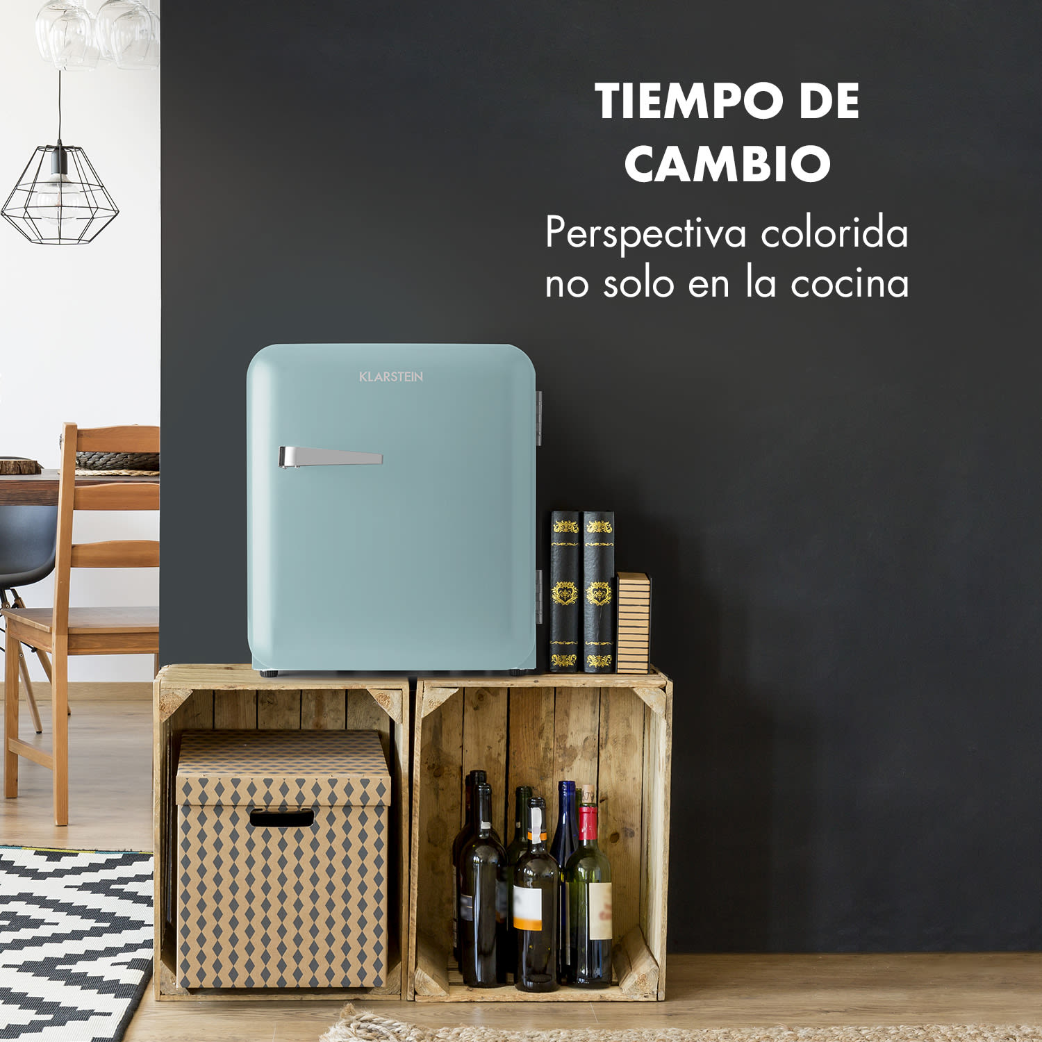 Mini nevera retro Audrey 48 L 2 niveles 48 L | Azul Pastel