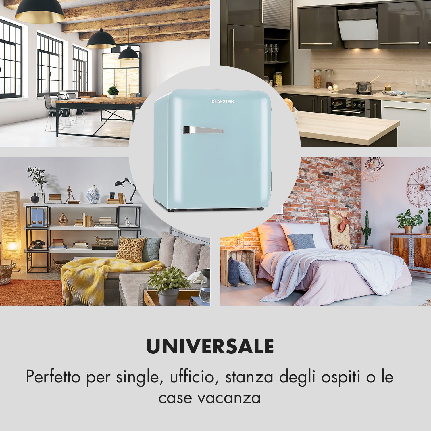 Audrey Mini - Frigorifero rétro, 48 L, 2 livelli 48 Ltr | Azzurro pastello