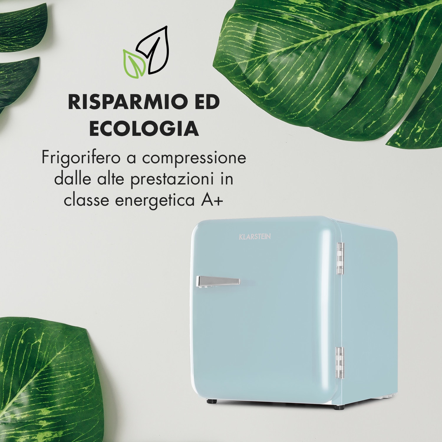 Audrey Mini - Frigorifero rétro, 48 L, 2 livelli 48 Ltr | Azzurro pastello