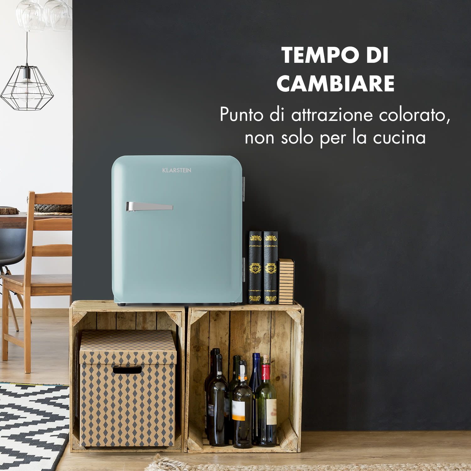 Audrey Mini - Frigorifero rétro, 48 L, 2 livelli 48 Ltr | Azzurro pastello
