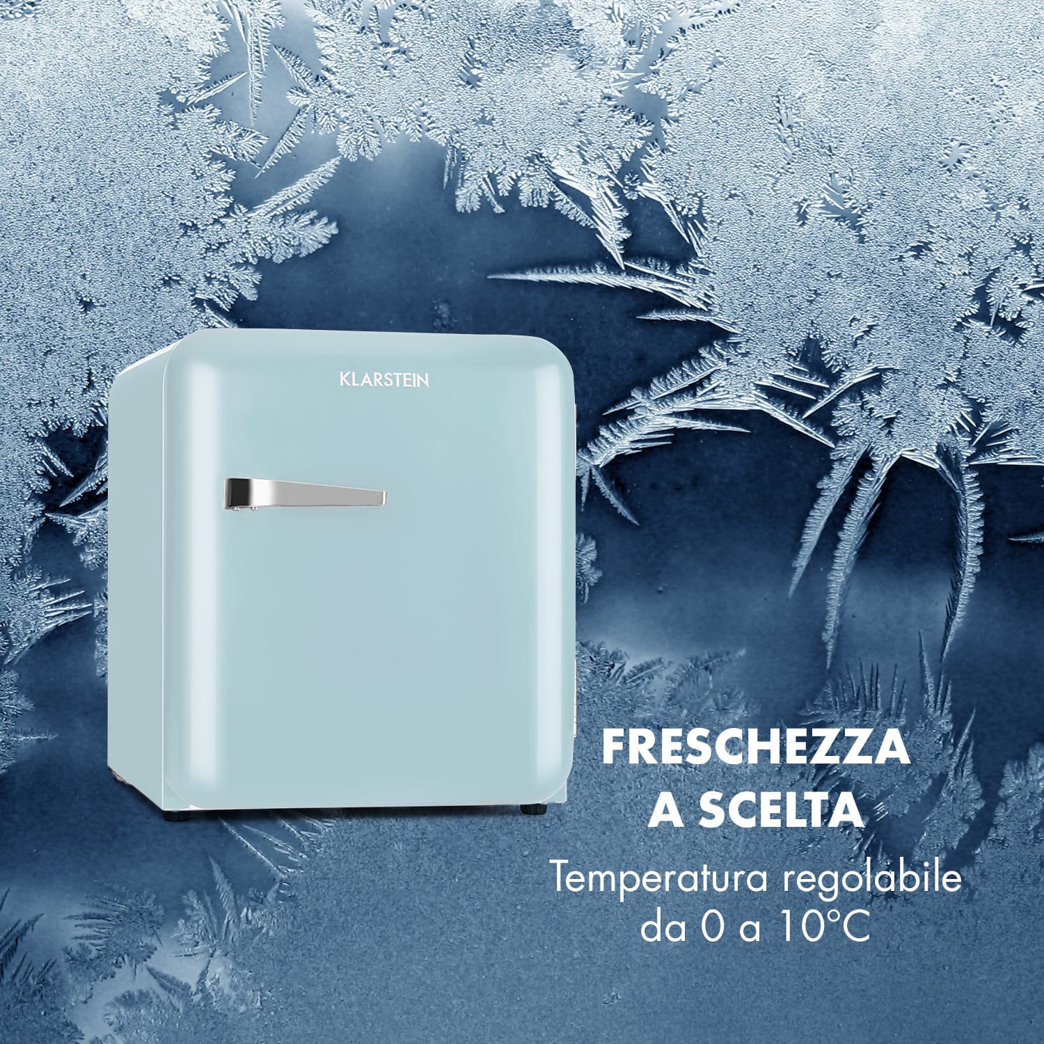Audrey Mini - Frigorifero rétro, 48 L, 2 livelli 48 Ltr | Azzurro pastello