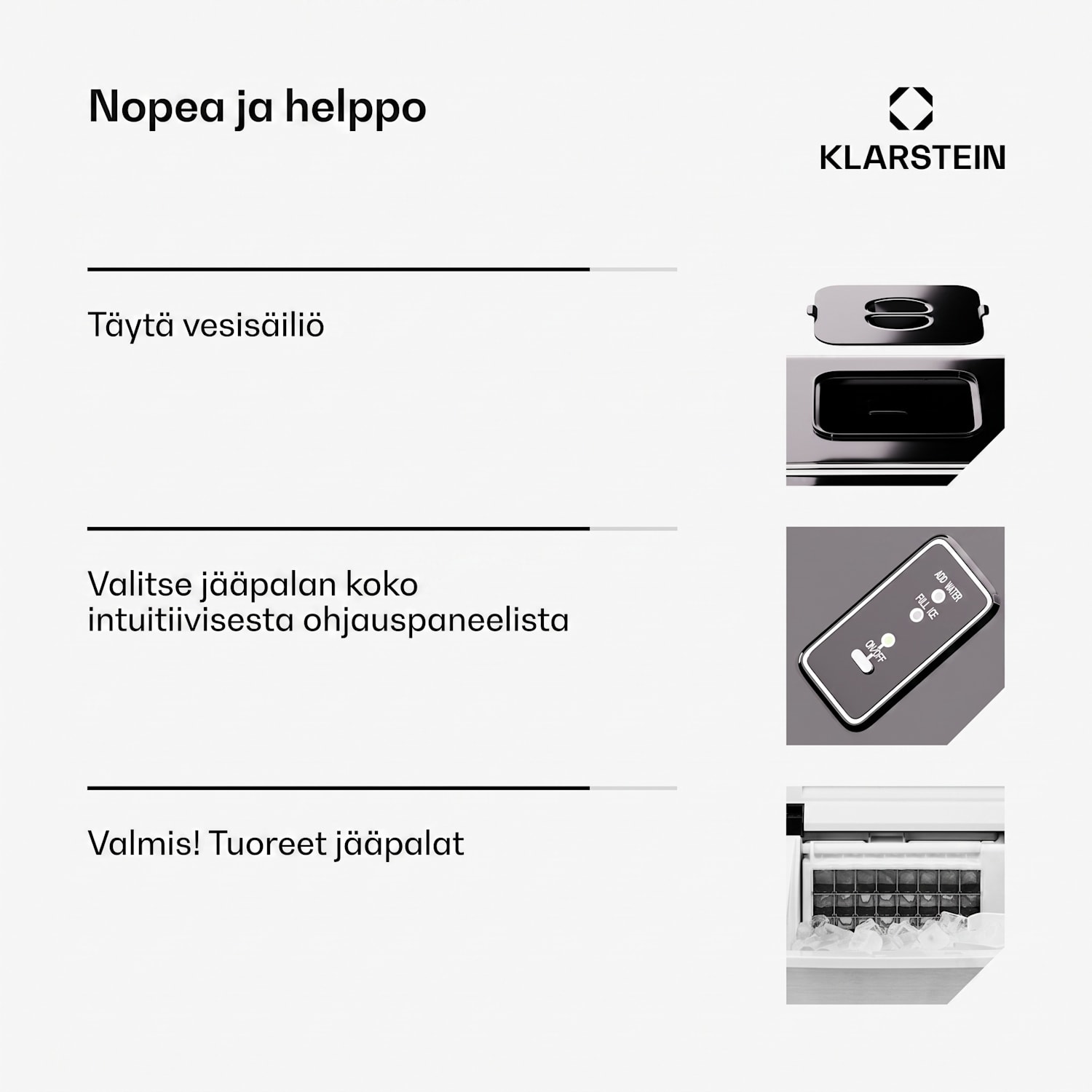 Clearcube jäänteko kone kirkas jää 13kg/24h ruostumaton teräs musta Ruostumaton Teräs