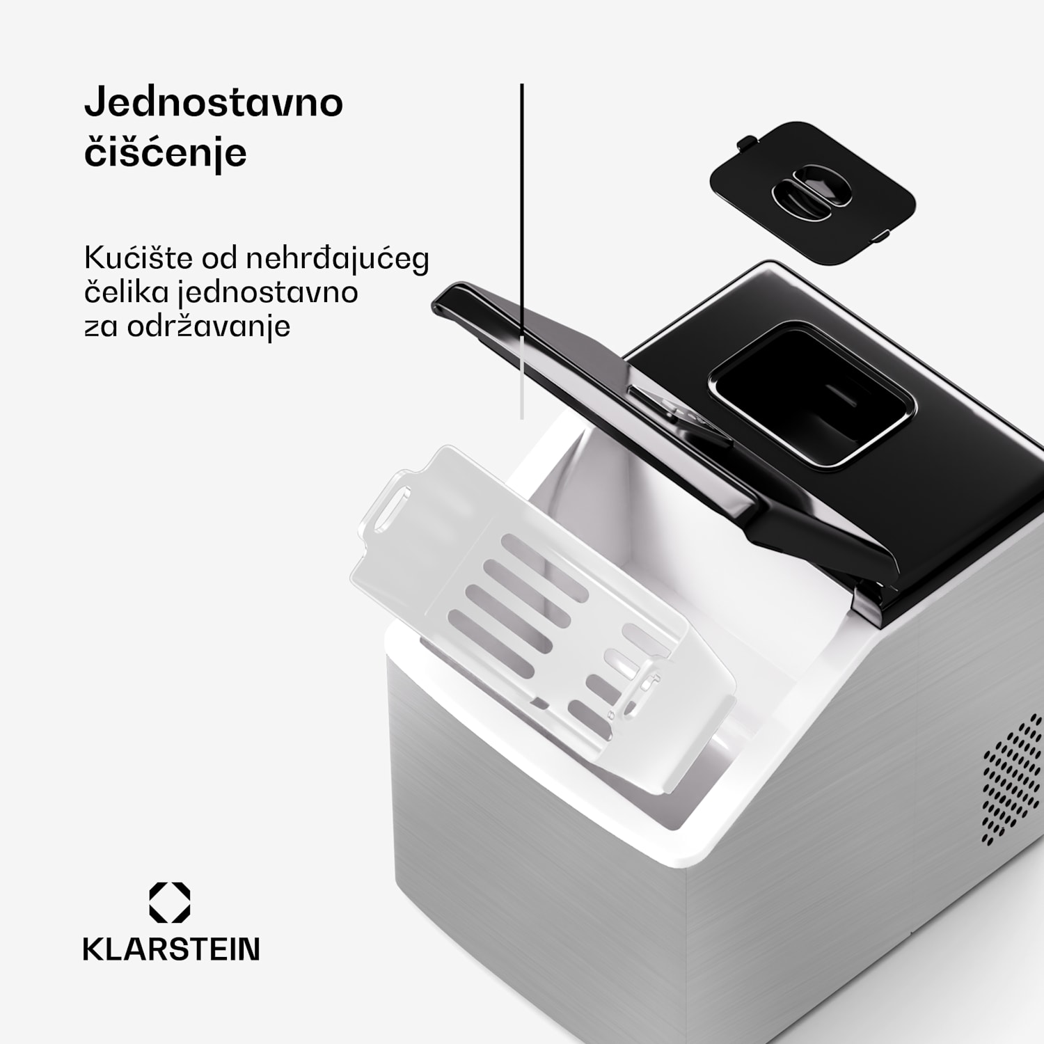 Clearcube, ledomat, 13 kg / 24 h, nehrđajući čelik, crna Nehrđajući čelik