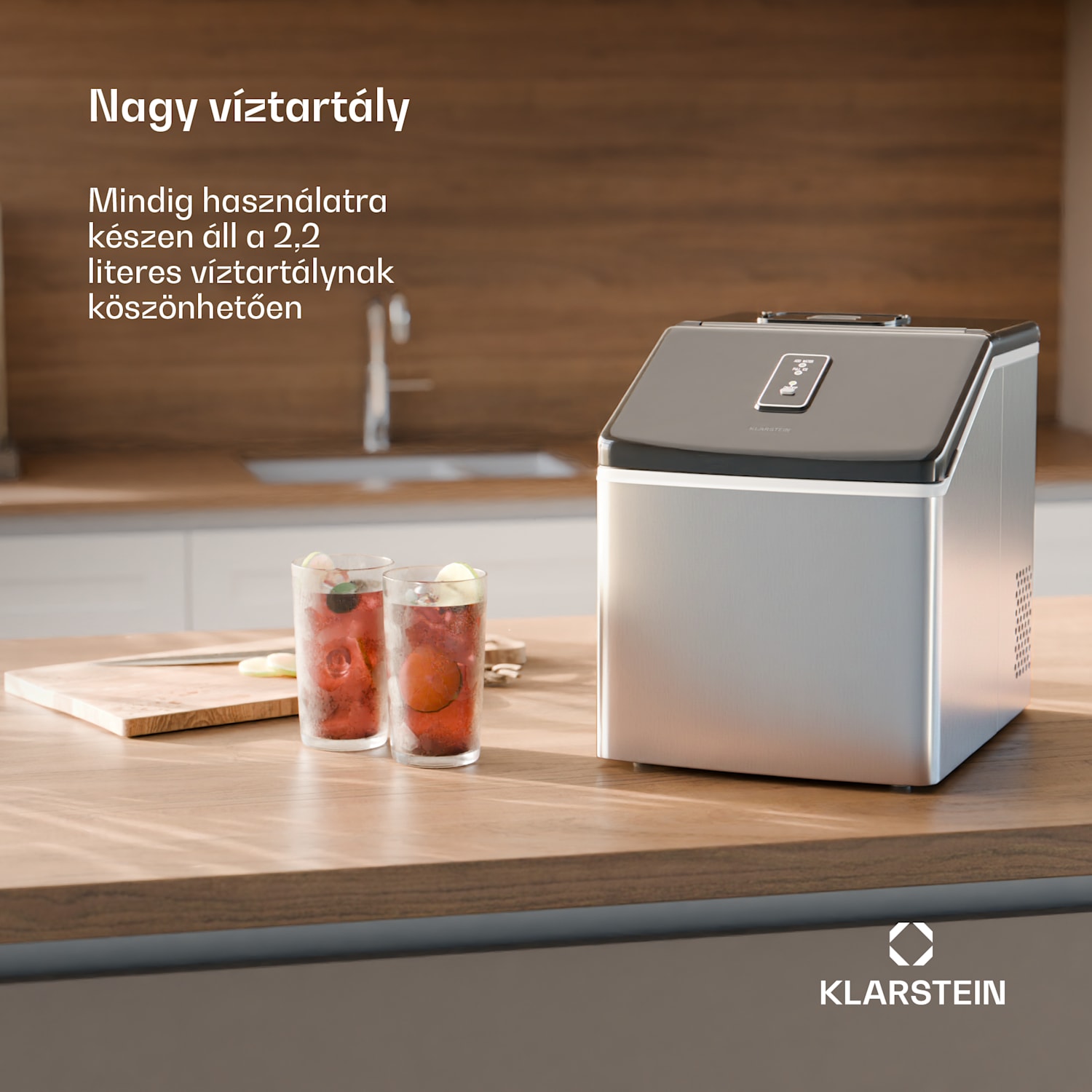 Clearcube, jégkocka készítő, 13 kg/24 h, rozsdamentes acél, fekete Rozsdamentes acél
