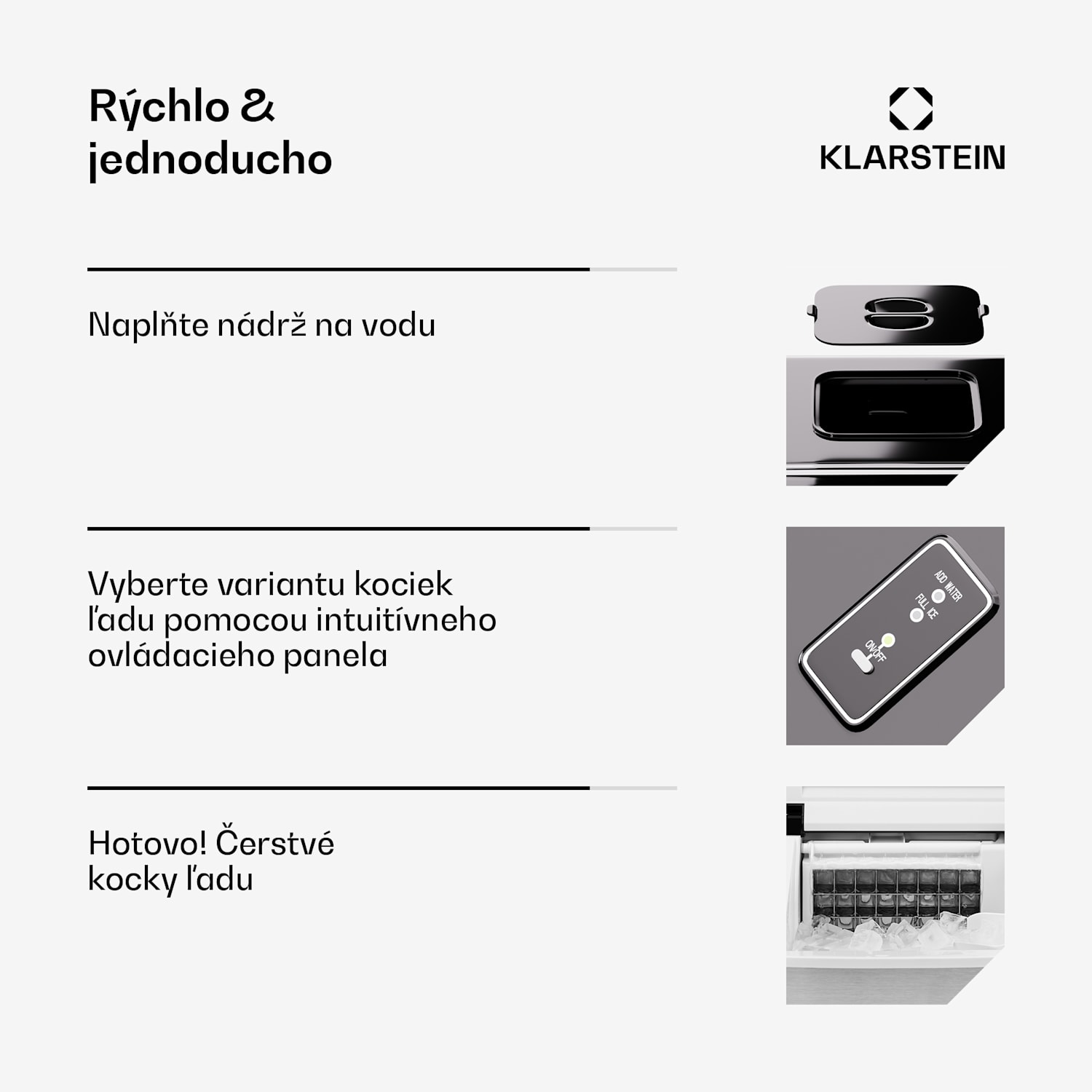 Clearcube, výrobník ľadu, 13 kg/24 h, nehrdzavejúca oceľ, čierny Nehrdzavejúca oceľ