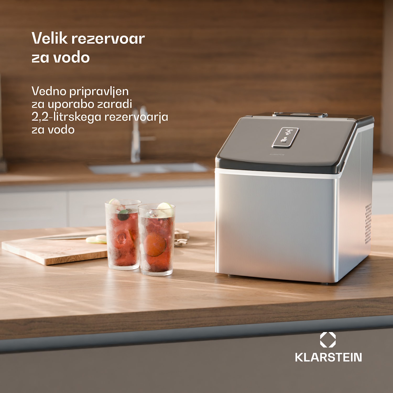 Clearcube, ledomat, 13 kg/24 h, nerjaveče jeklo, črna barva Nerjaveče jeklo