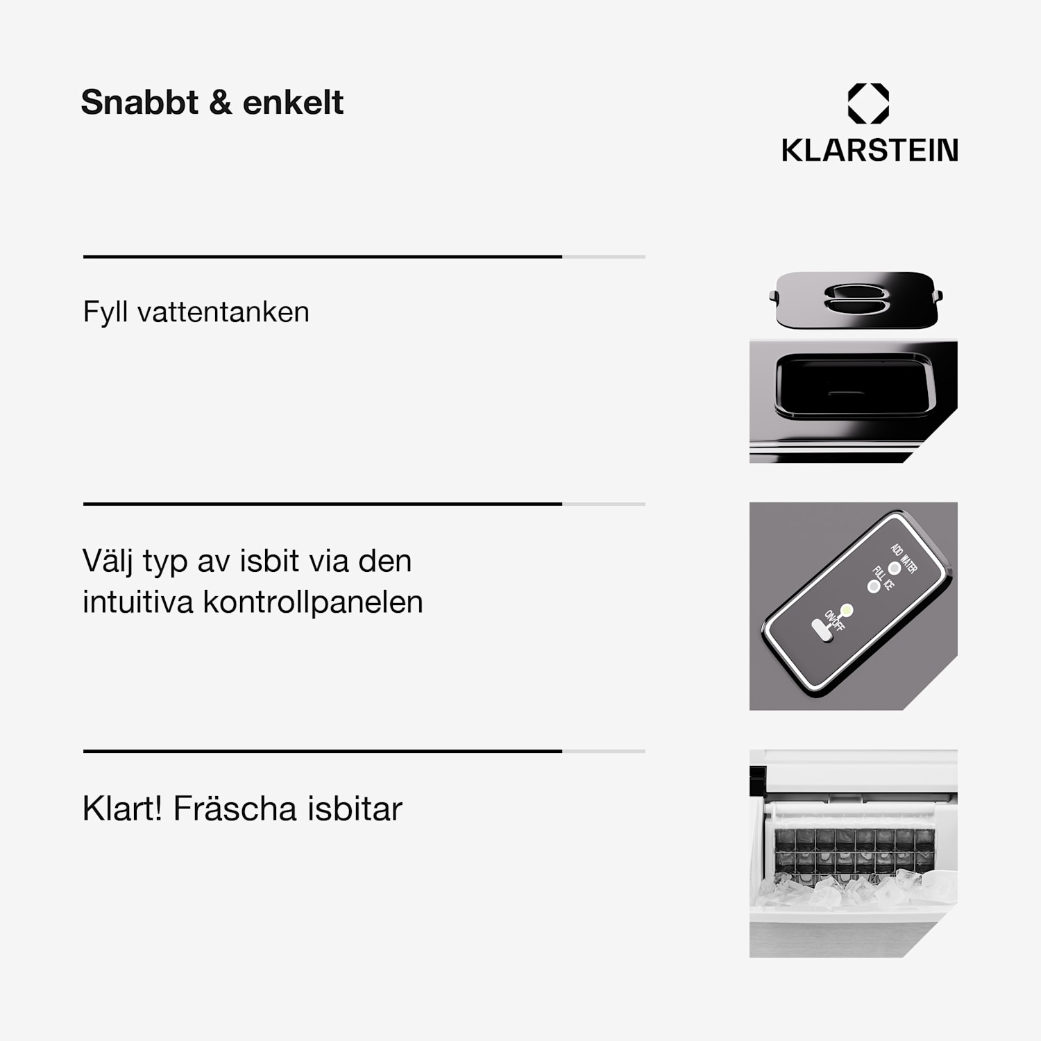Clearcube ismaskin klara isbitar 13 kg/24 h rostfritt stål svart Rostfritt Stål