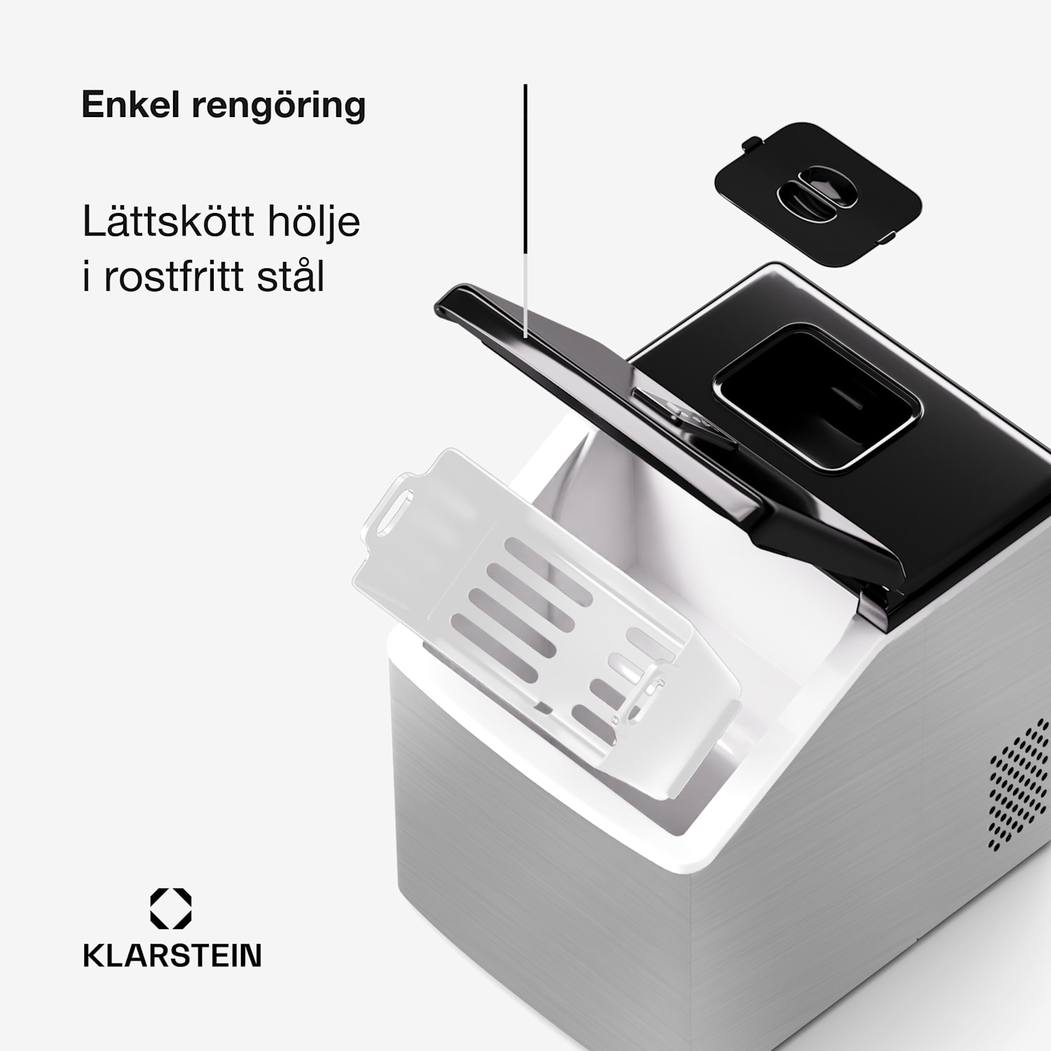 Clearcube ismaskin klara isbitar 13 kg/24 h rostfritt stål svart Rostfritt Stål