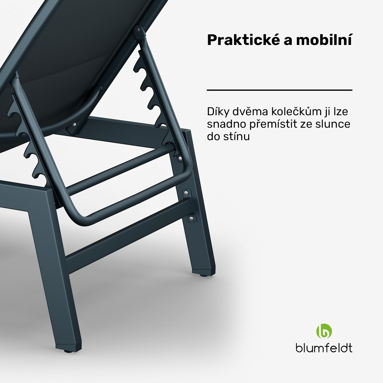 Renazzo Lounge, zahradní lehátko, 70/30 PVC / PE, hliník, 6 úrovní, antracitové 