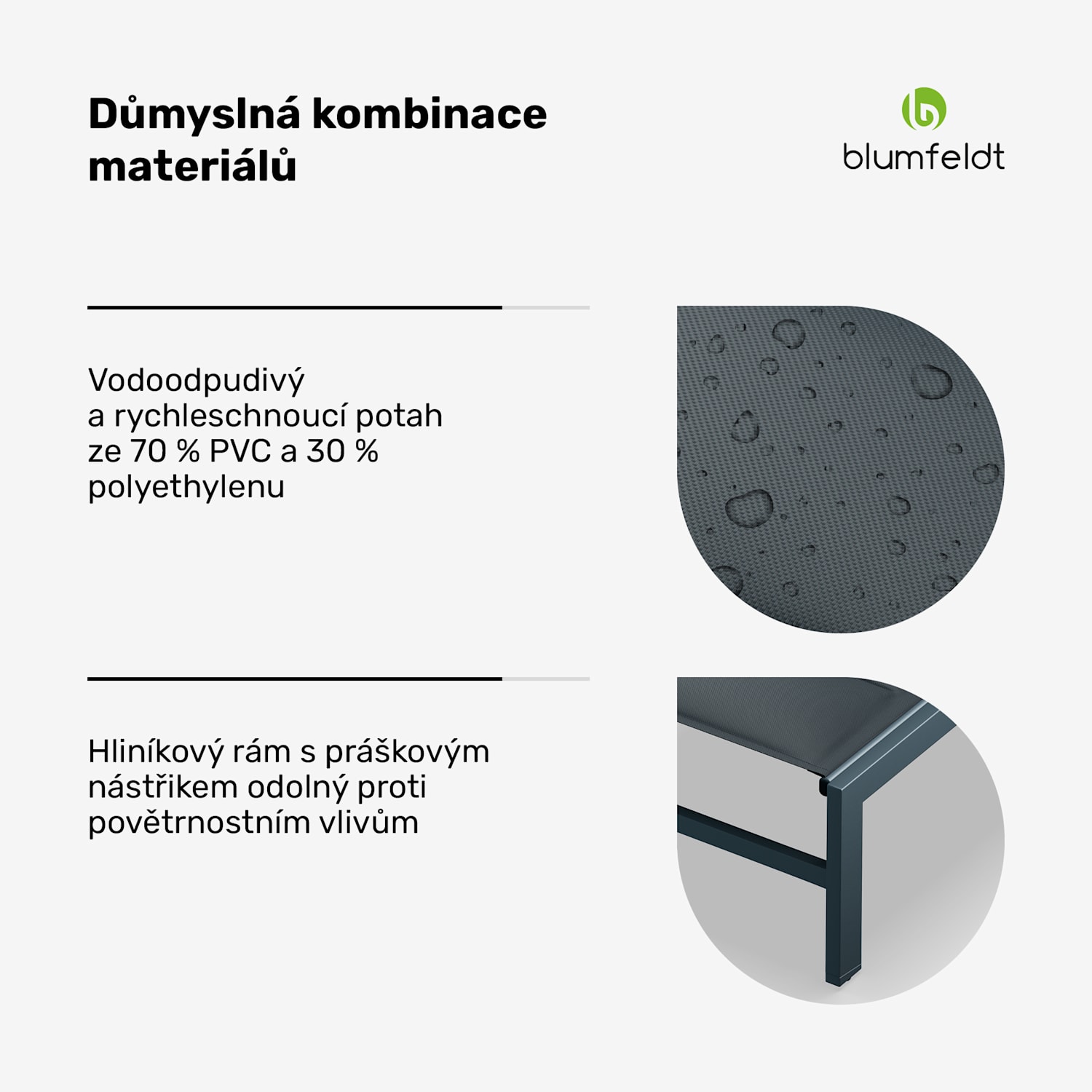 Renazzo Lounge, zahradní lehátko, 70/30 PVC / PE, hliník, 6 úrovní, antracitové 