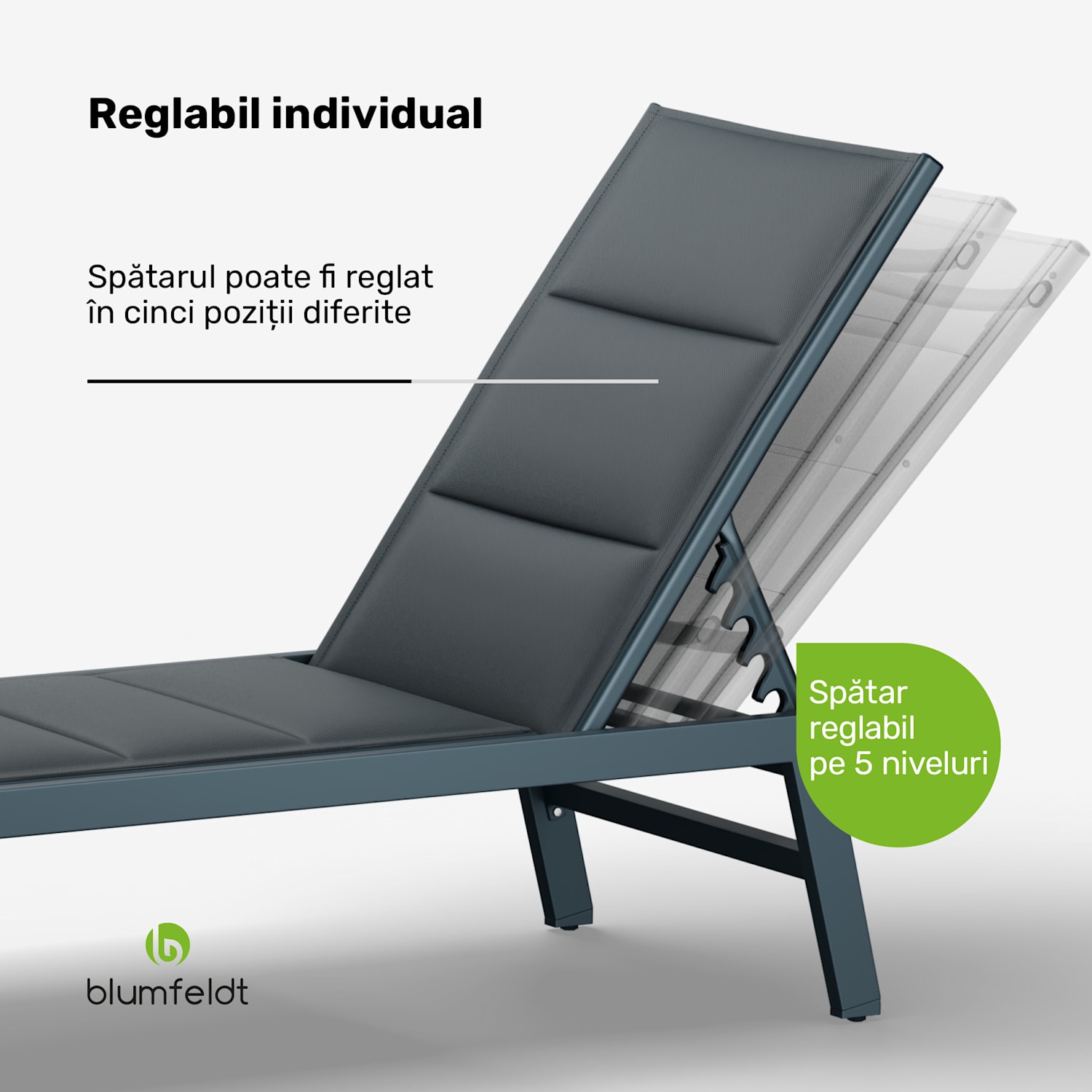 Renazzo Lounge, șezlong, 70/30 din aluminiu din PVC / PE, din 6 straturi, antracit 