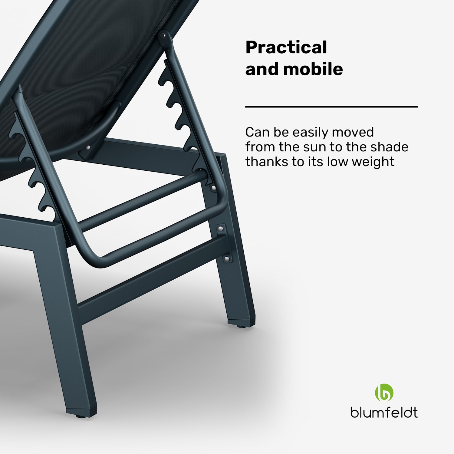 Renazzo Lounge Espreguiçadeira 70/30 PVC/PE Alumínio 6 Posições Antracite 