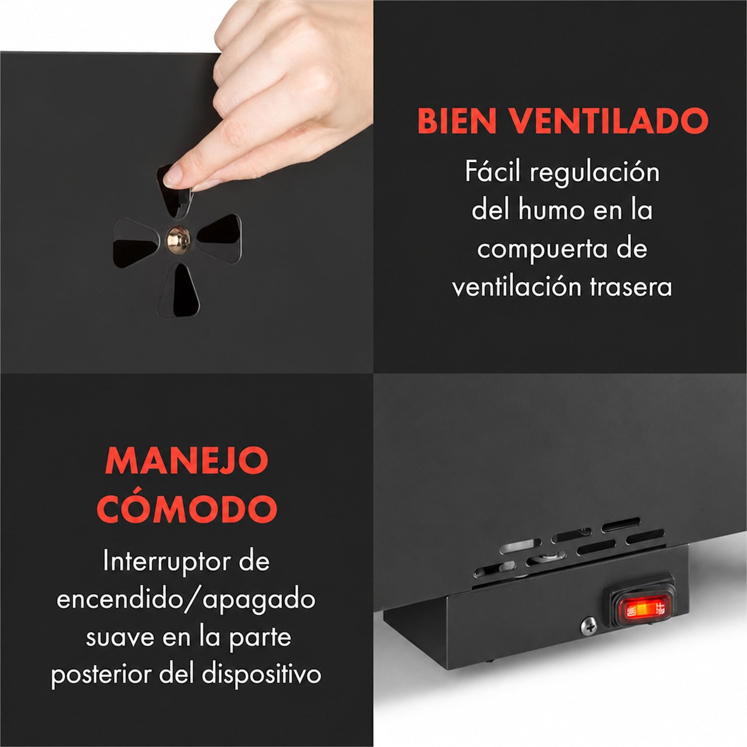 Flintstone Steel horno para ahumar 1.600 W termómetro integrado acero inoxidable Plata Metálica