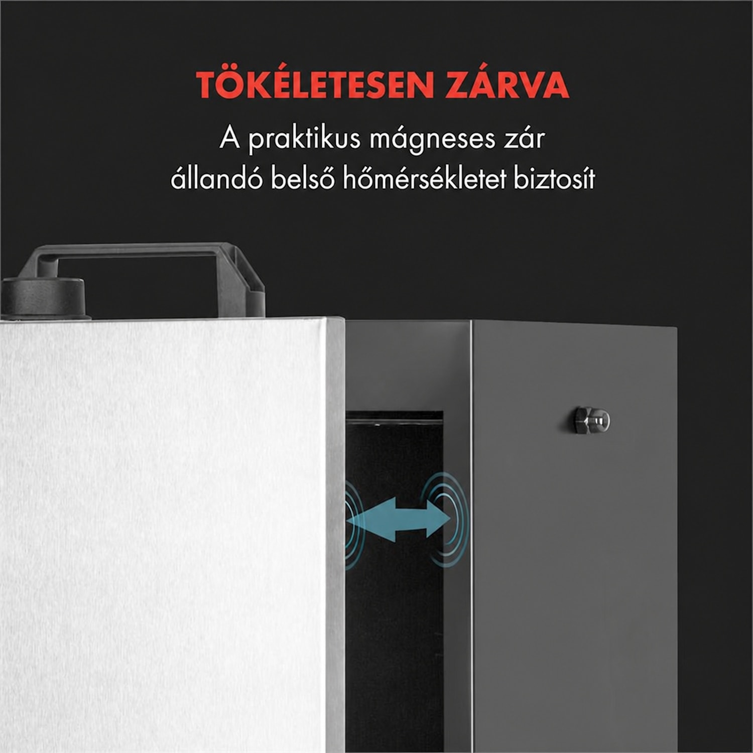 Flintstone Steel, füstölő, füstölő kemence, 1600 W, beépített hőmérő, rozsdamentes acél Ezüst metál