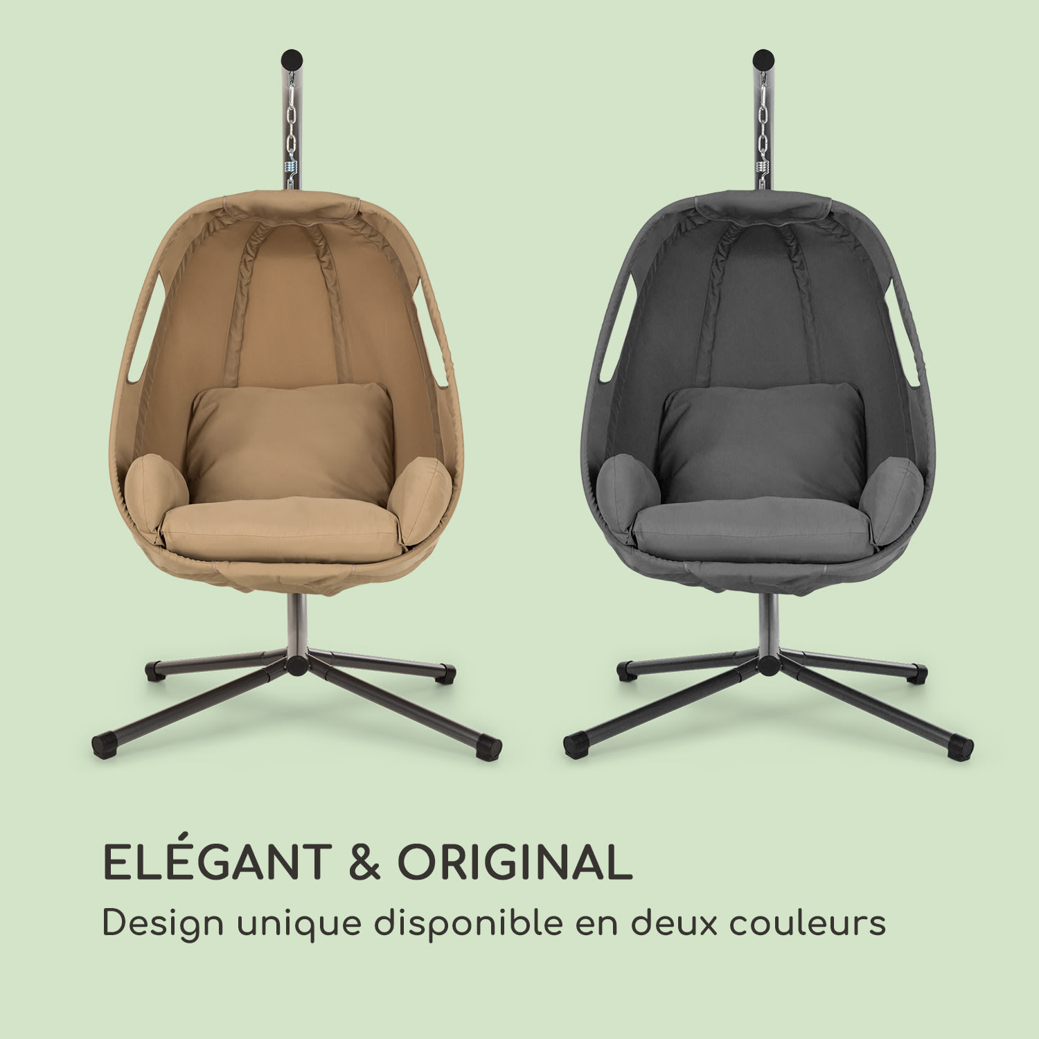 Bella Donna fauteuil suspendu coussin d'assise 180 g polyester beige Brun Sésame