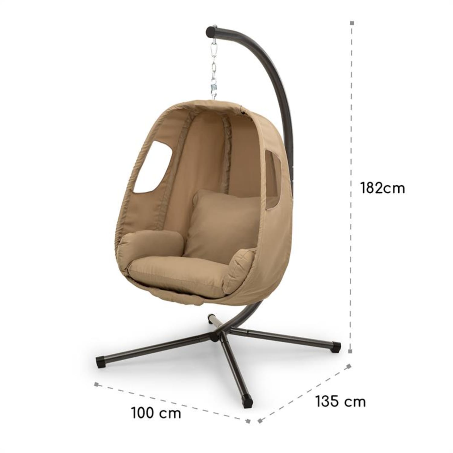 Bella Donna fauteuil suspendu coussin d'assise 180 g polyester beige Brun Sésame