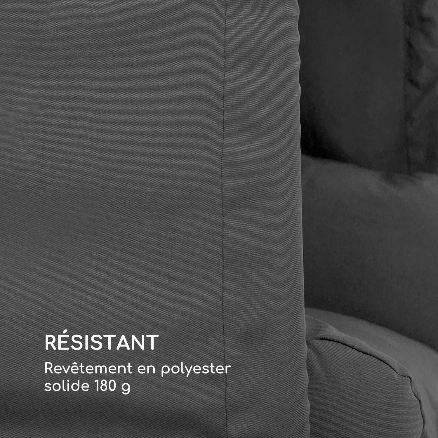 Bella Donna Fauteuil suspendu de jardin +  coussin + housse polyester Gris Foncé