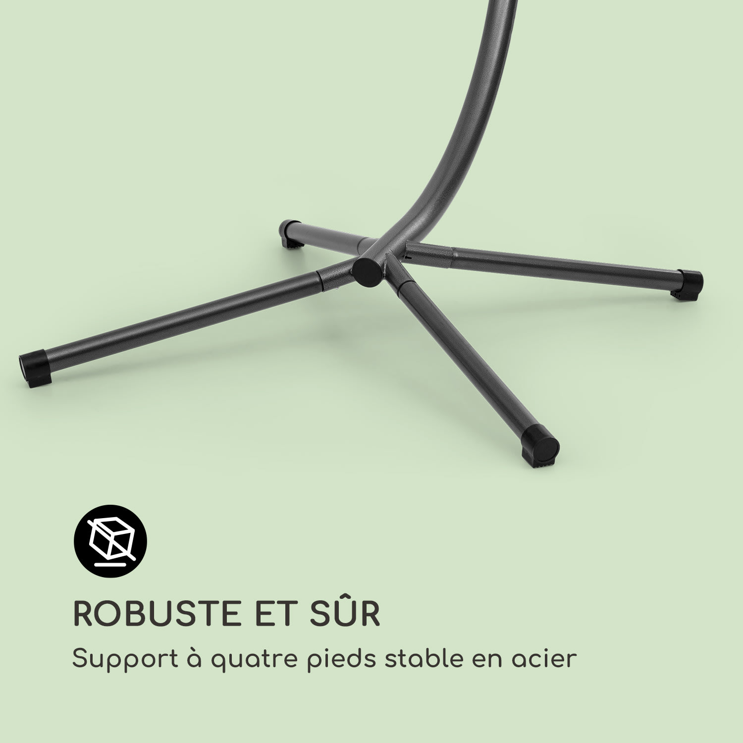 Bella Donna Fauteuil suspendu de jardin +  coussin + housse polyester Gris Foncé