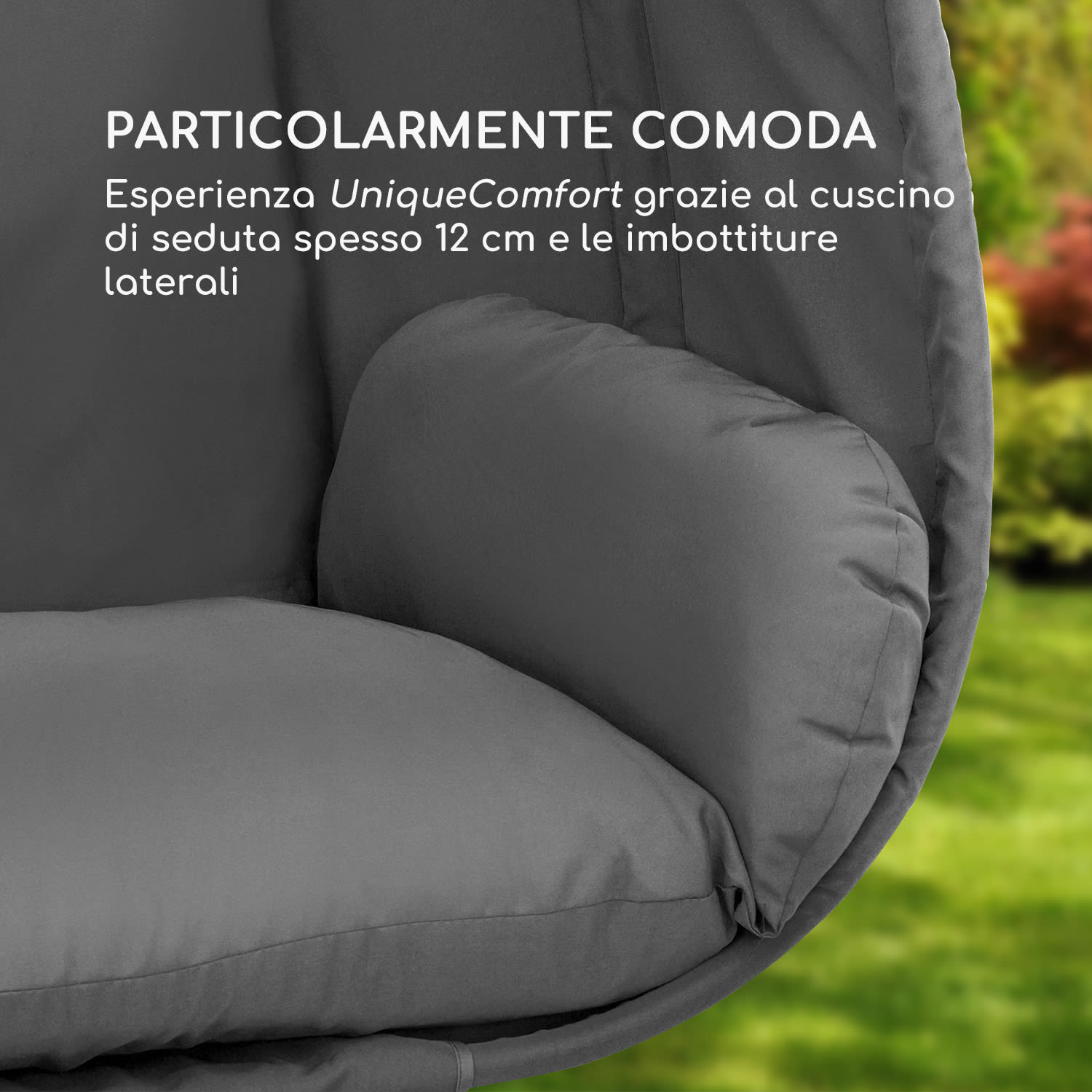 Bella Donna poltrona a dondolo cuscino per seduta 180g poliestere grigio scuro 
