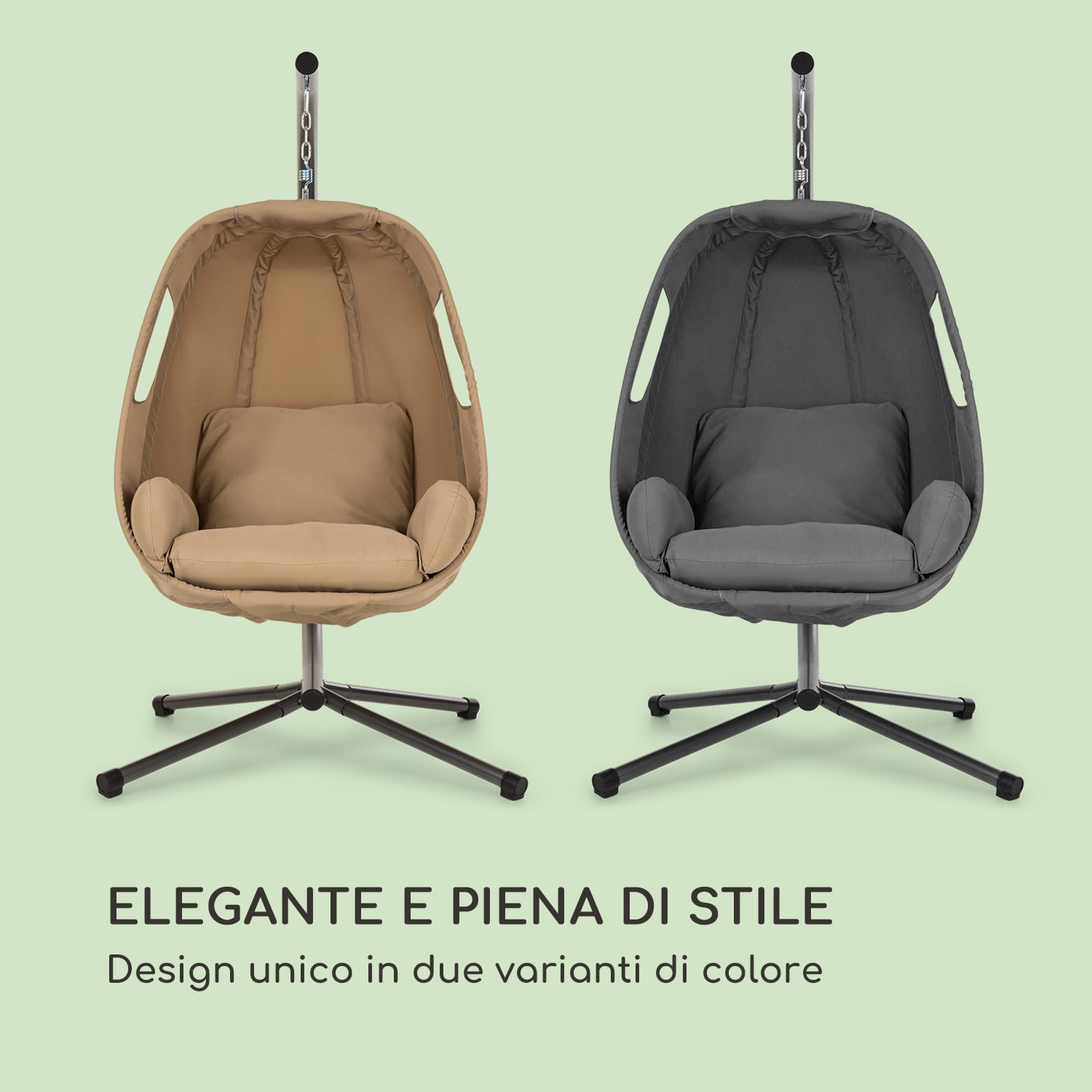 Bella Donna poltrona a dondolo cuscino per seduta 180g poliestere grigio scuro 