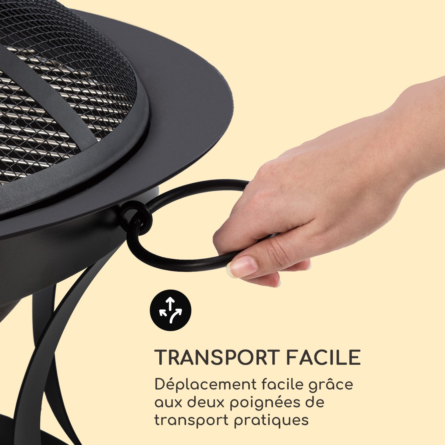 Pentos Braséro de jardin Ø73 cm pare étincelles Ø 60cm grille fonte - 