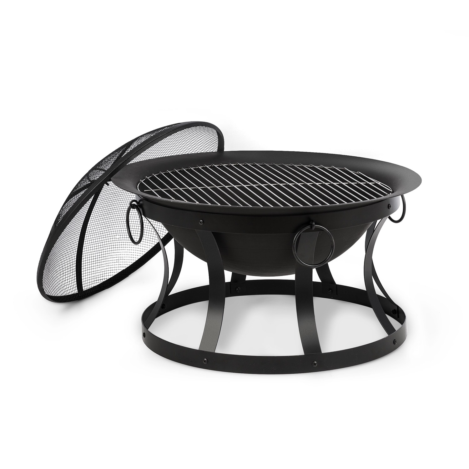 Pentos, bol de foc 2-în-1, Ø73cm, scânteie Ø60cm, grill, fontă 