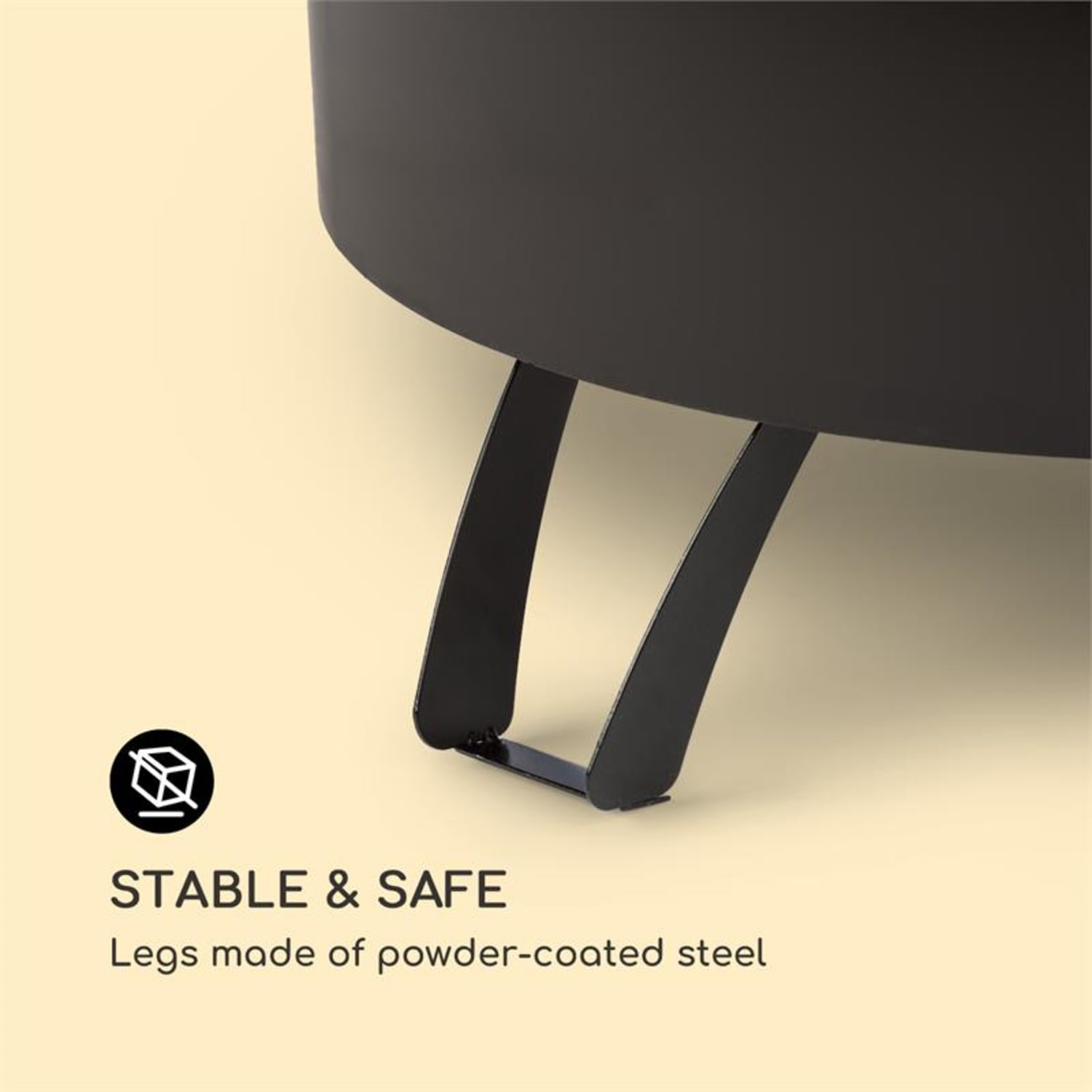 Oreos 2-in-1-Feuerschale Ø75cm Funkenschutz Ø68cm Grill Stahl schwarz 