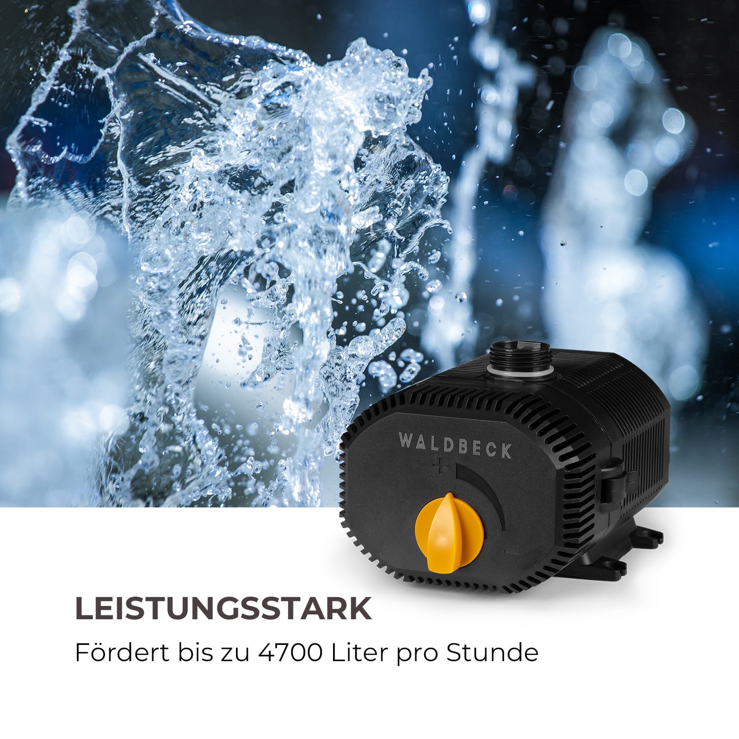 Nemesis T60 Teichpumpe 60W Leistung 3,3 m Förderhöhe 4700l/h Durchsatz 60 W