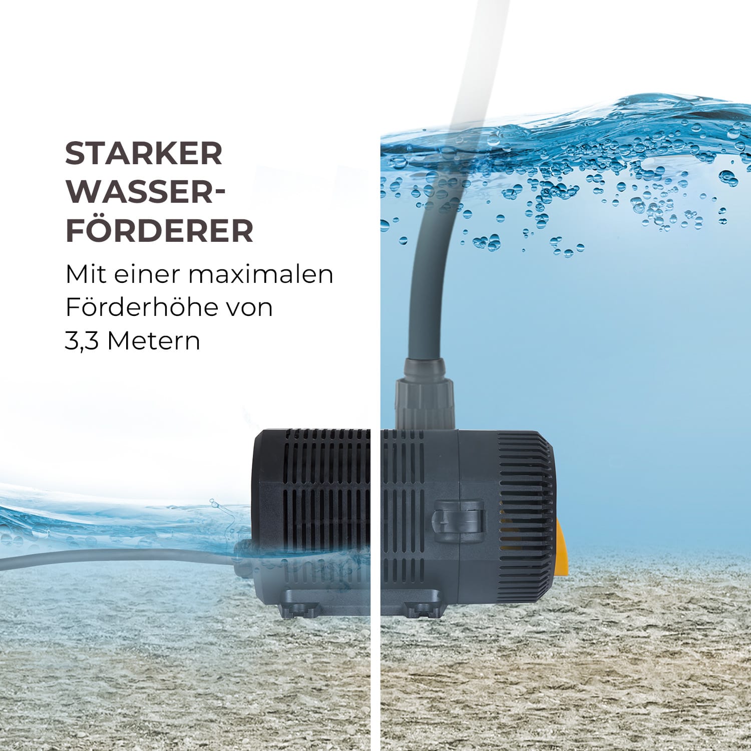 Nemesis T60 Teichpumpe 60W Leistung 3,3 m Förderhöhe 4700l/h Durchsatz 60 W