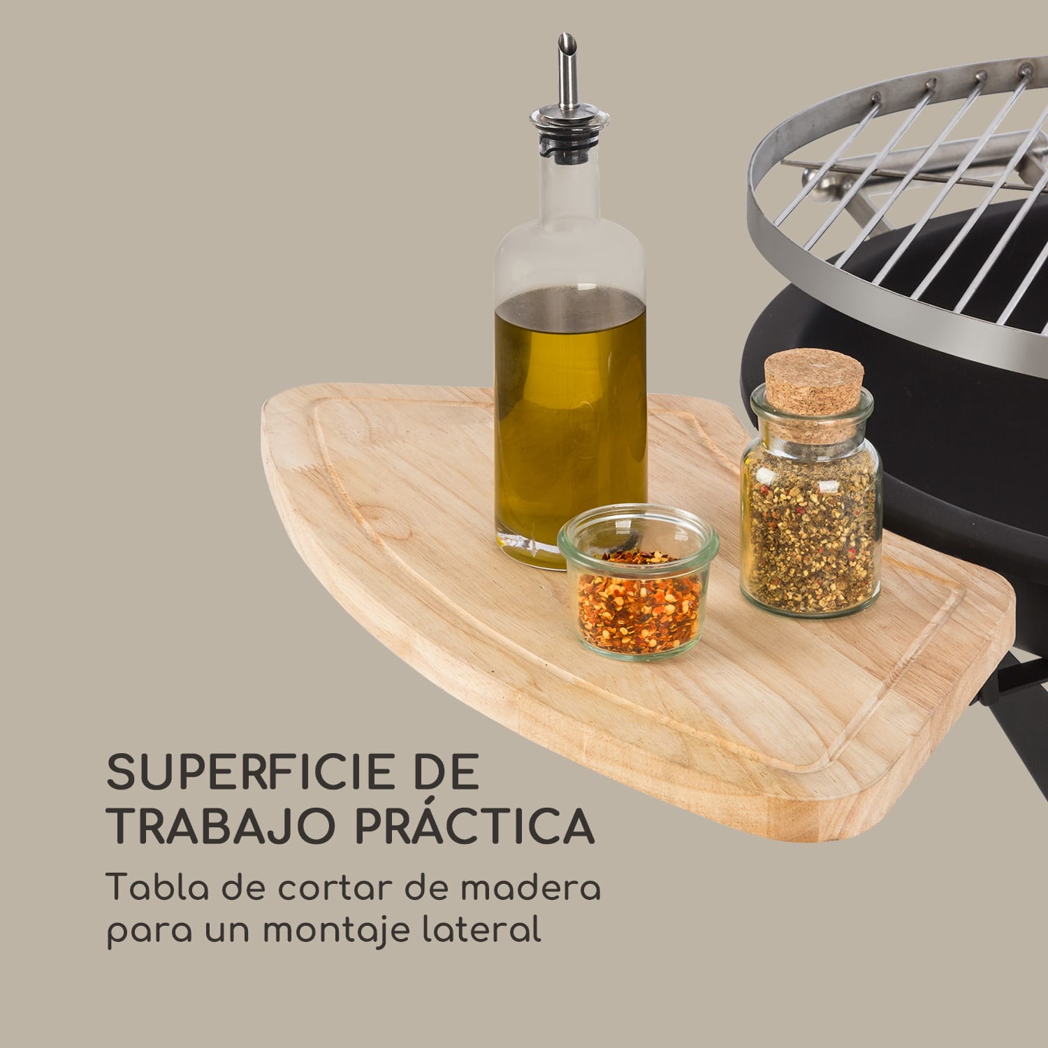 Caruso Brasero 2 en 1 Ø58cm Función Oscilación Ø55cm Grill Negro 