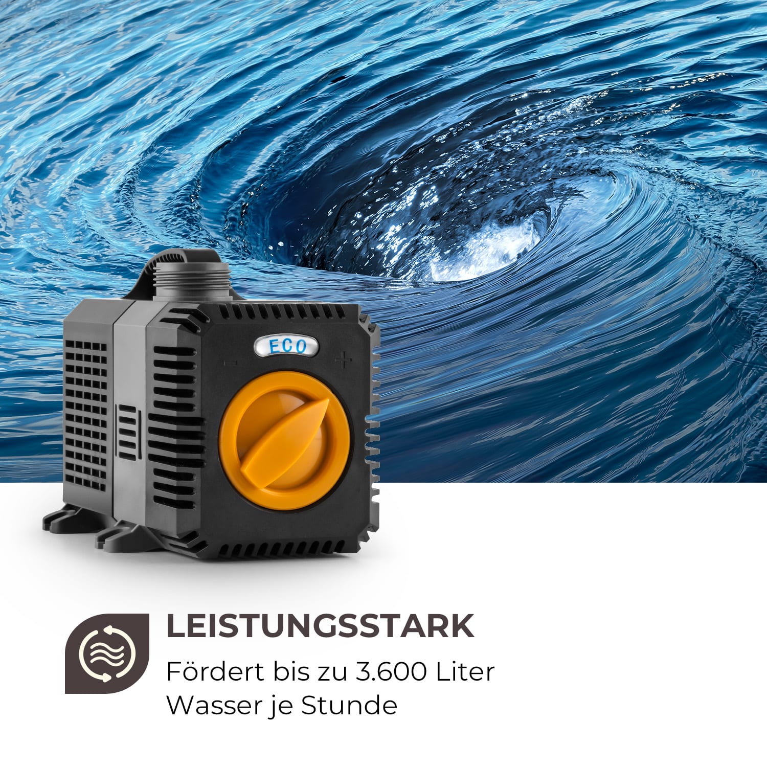 Lagoon 3600 Teichpumpe 3.600 l/h EcoSave: 20 Watt 2,8 Meter Förderhöhe 20 W