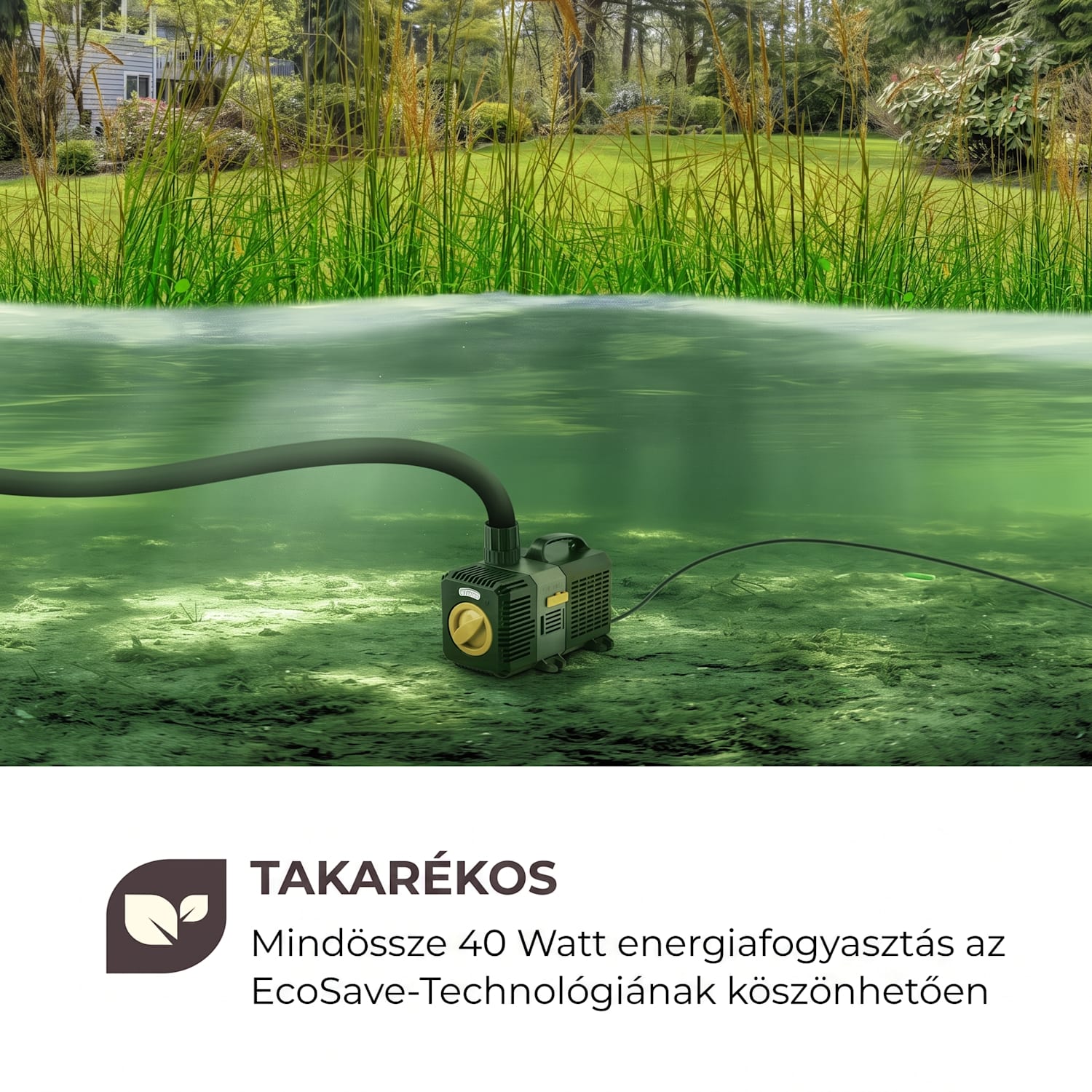 Lagoon 5200, kerti tó szivattyú, 5200 l/ó, ecosave: 40 w, merülési mélység 4,8 m 40 W