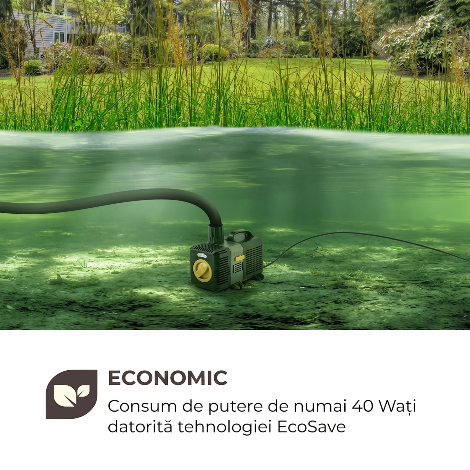 Lagoon 5200, pompă pentru iaz sau acvariu, 5200 l / h, ECOSAVE: 40 W, 4,8 M 40 W