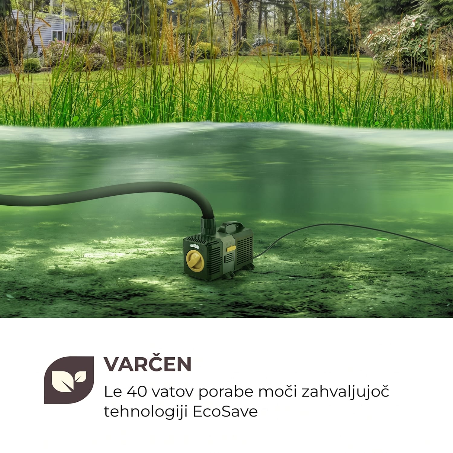 Lagoon 5200 , črpalka za ribnike, 5200 l/uro, Ecosave: 40 W, globina potopa 4,8 m 40 W