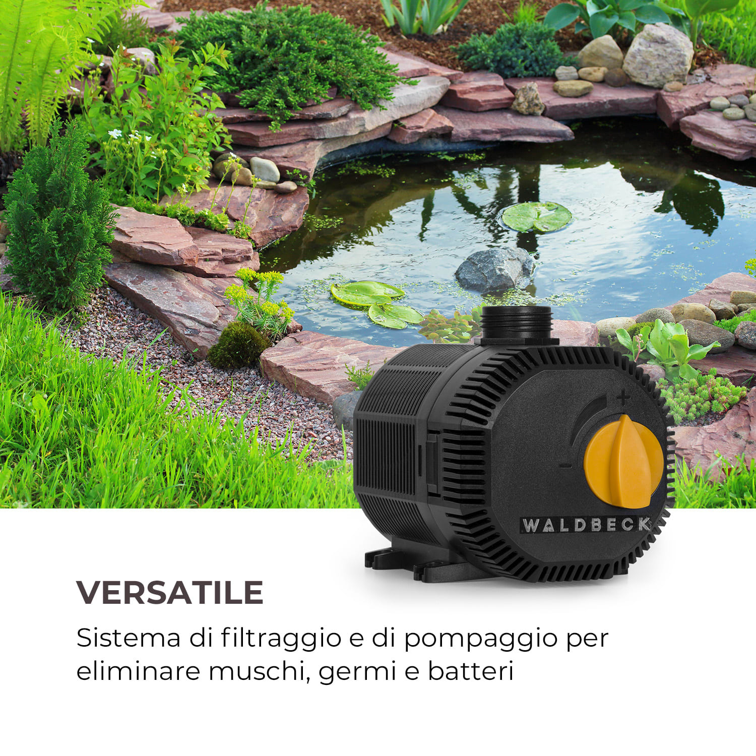 Aquaklar Set Filtro per Stagno Chiarificatore UV-C 11W Pompa 35W Tubo 5m 