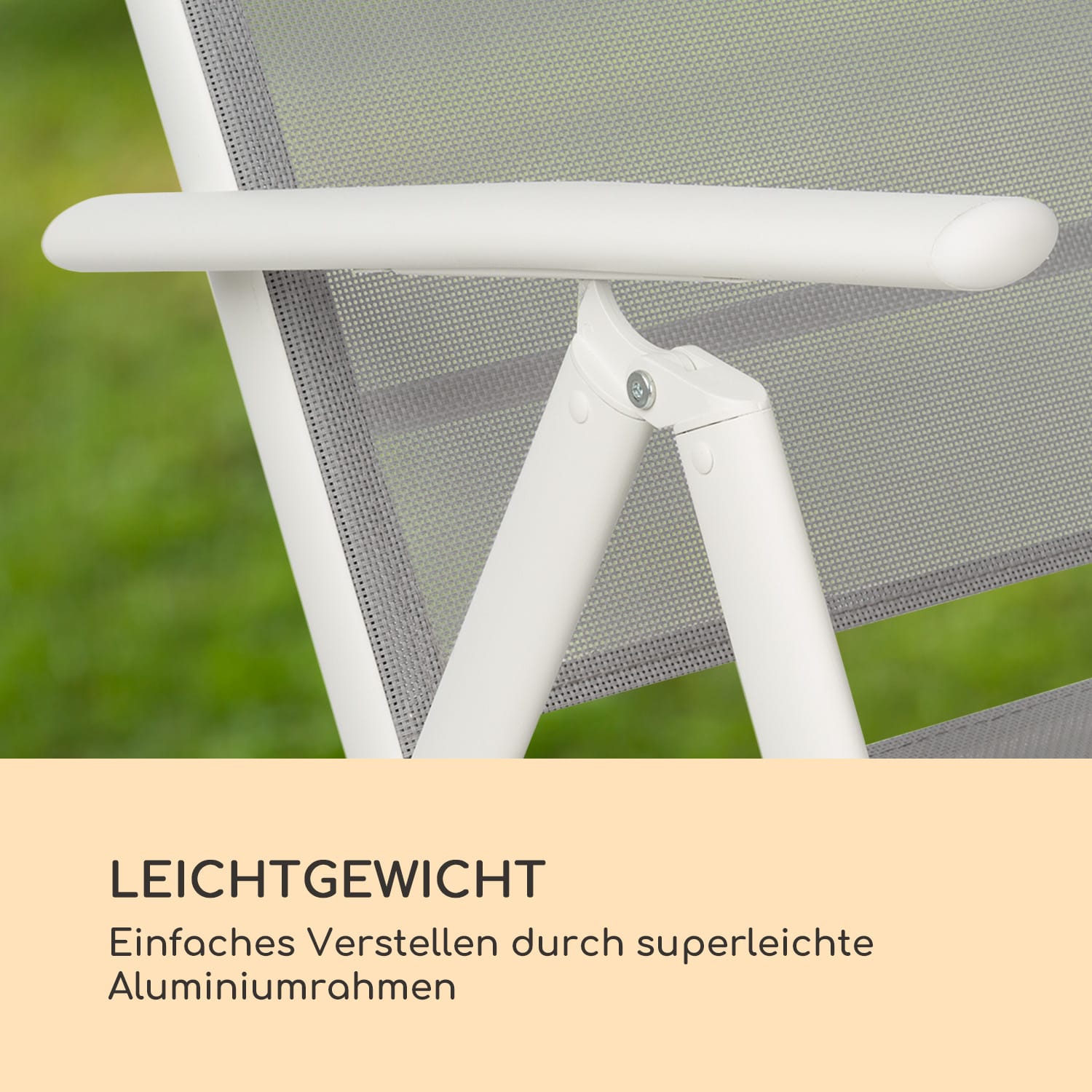 Almeria Klappstuhl 2er-Set 56,5x107x68 cm ComfortMesh Aluminium 