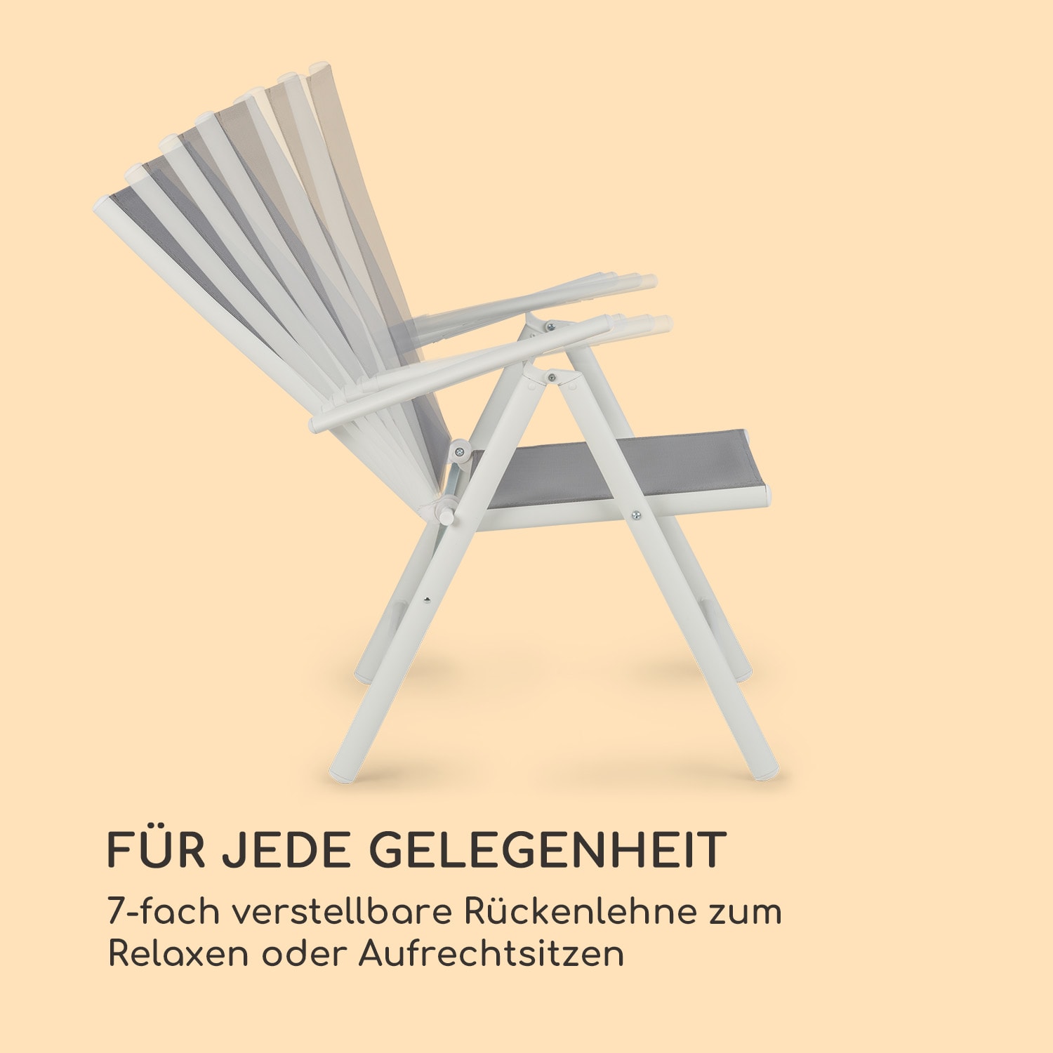 Almeria Klappstuhl 2er-Set 56,5x107x68 cm ComfortMesh Aluminium 