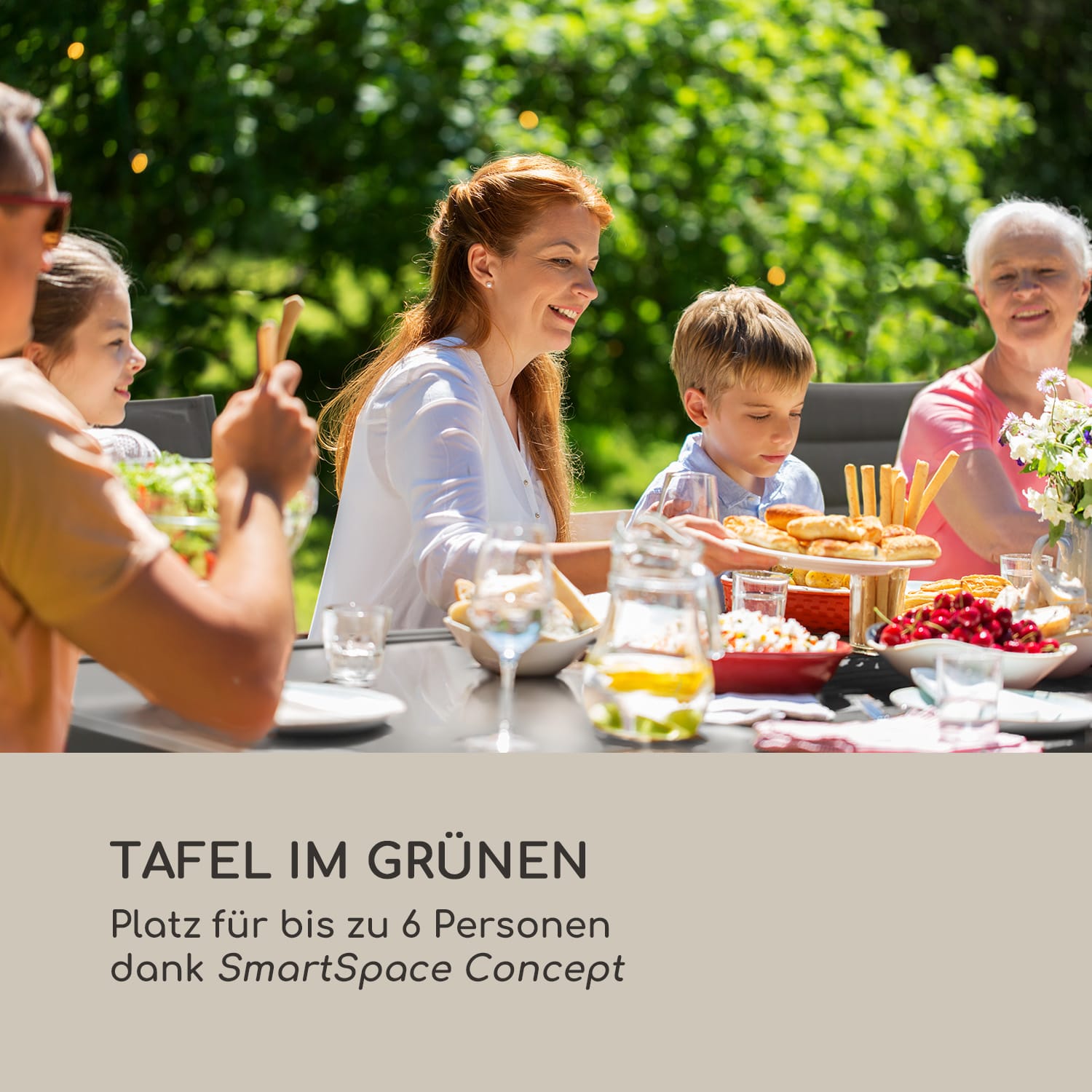 Pamplona Extension Gartentisch 180 x 83 cm Aluminium Glas dunkelgrau Schwarz