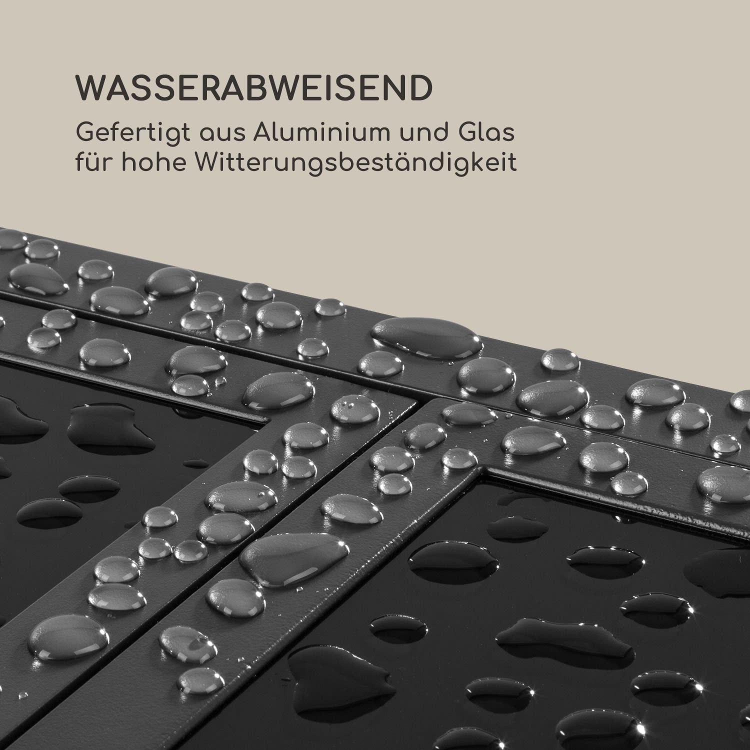 Pamplona Extension Gartentisch 180 x 83 cm Aluminium Glas dunkelgrau Schwarz