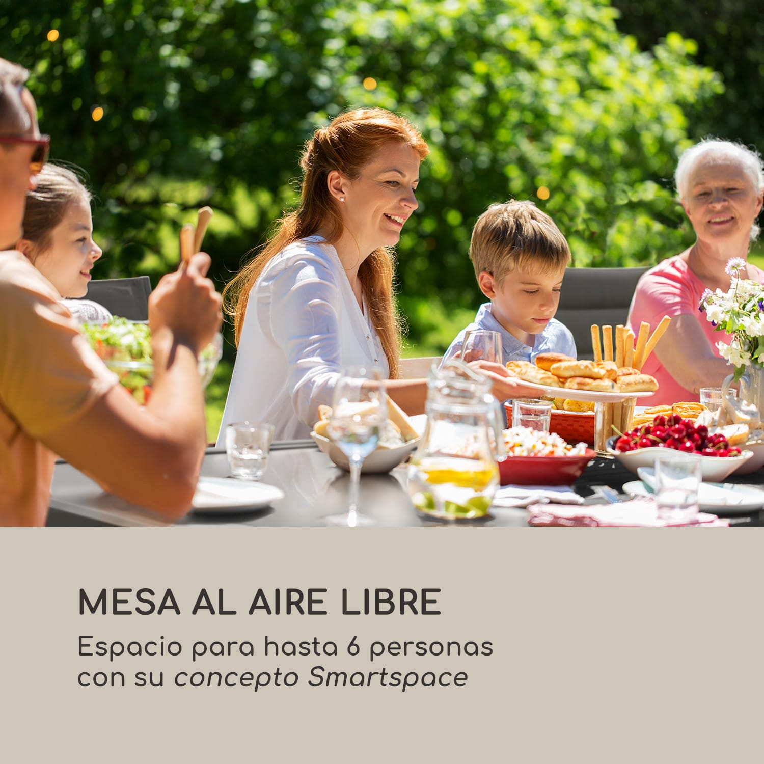 Pamplona Extension Mesa de jardín 180 x 83 cm Aluminio Vidrio Gris oscuro Negro