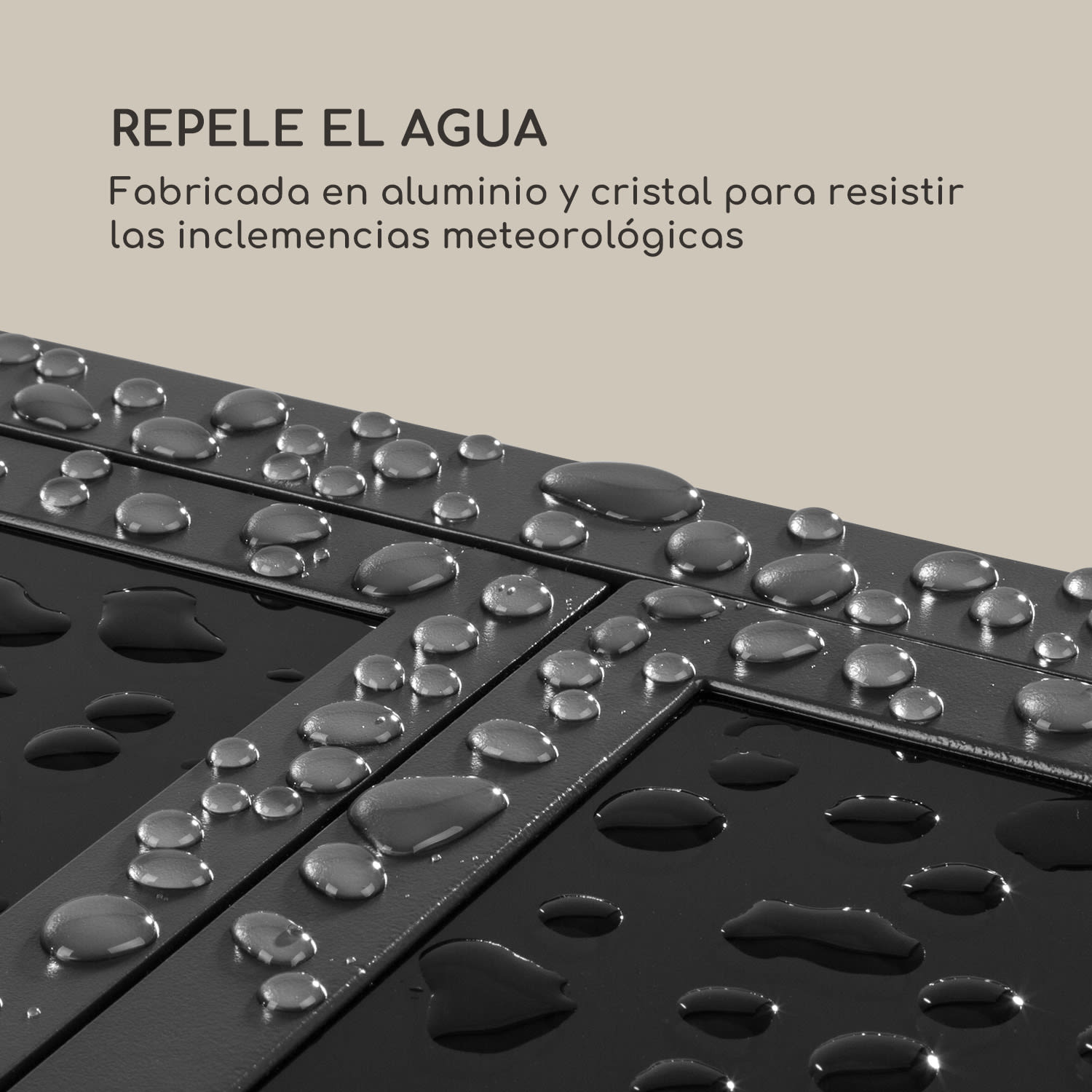 Pamplona Extension Mesa de jardín 180 x 83 cm Aluminio Vidrio Gris oscuro Negro