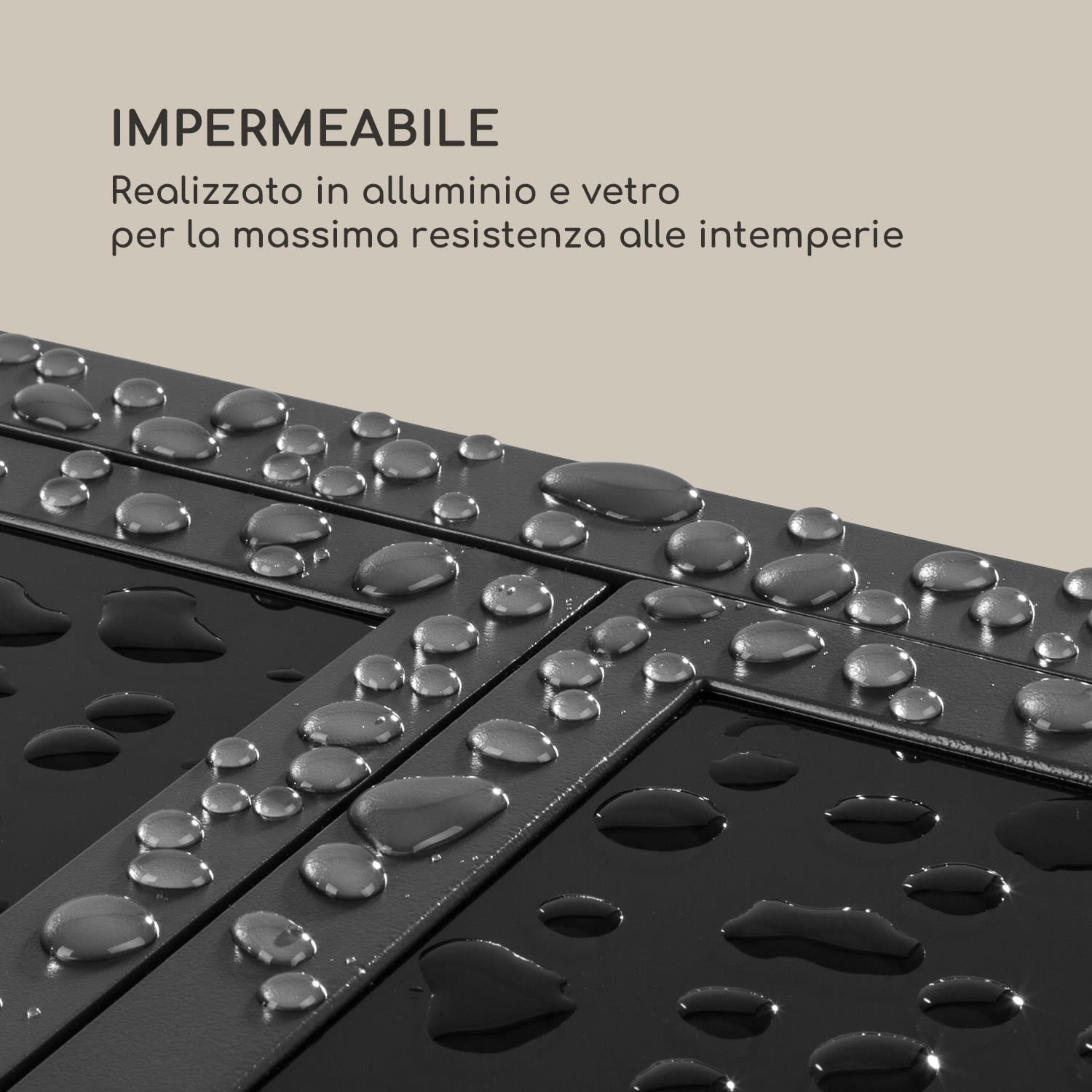 Pamplona Extension Tavolo da Giardino 180 x 83 cm Alluminio Vetro grigio scuro Nero