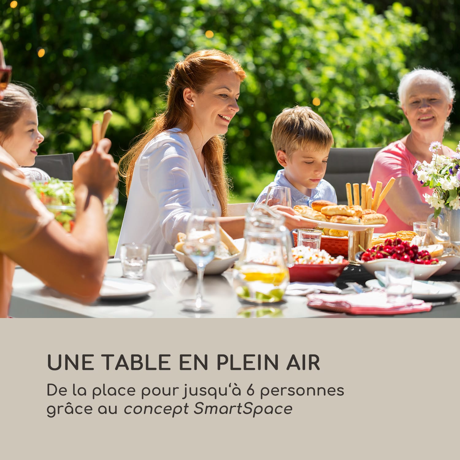 Pamplona Extension table de jardin 180 x 83 cm max. aluminium verre blanc Blanc