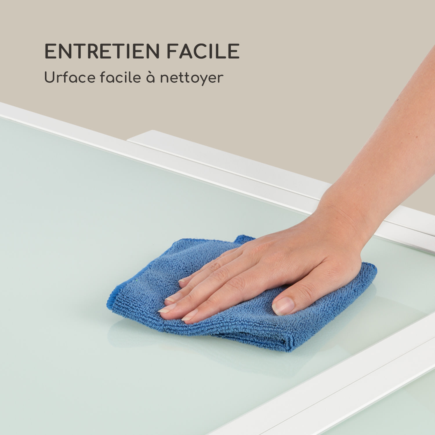 Pamplona Extension table de jardin 180 x 83 cm max. aluminium verre blanc Blanc